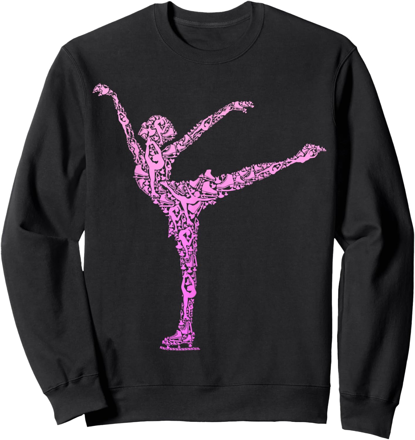 Figure Skating Ice Skating Ice Skates Girls Women Sweatshirt - Sweatshirt | Black