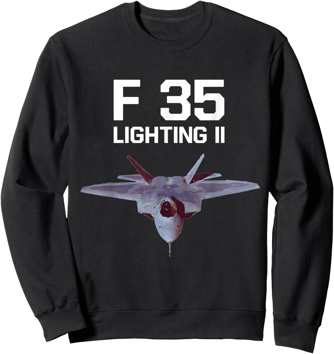 F35 Lighting II Airplane Jet Engine Sweatshirt - Sweatshirt | Black