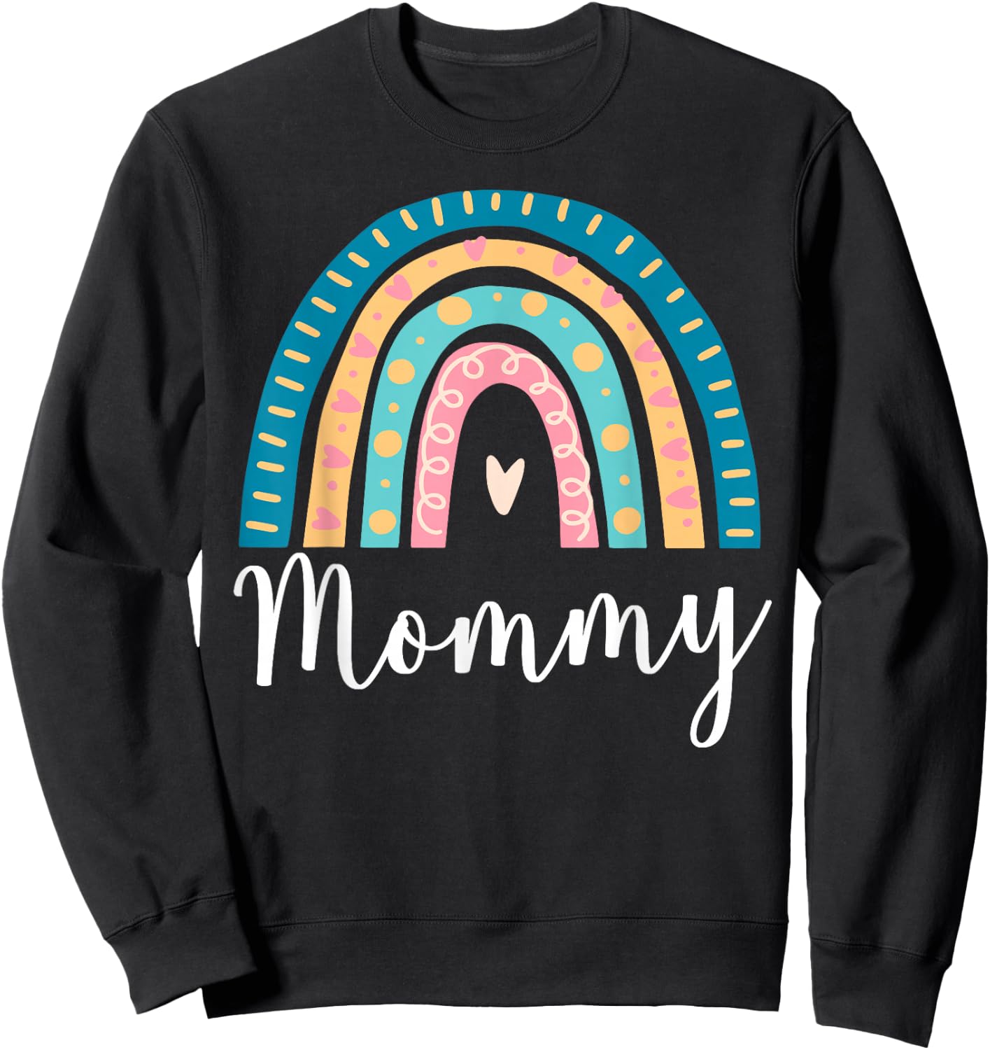 Mommy Rainbow Gifts Mom Family Matching Birthday Sweatshirt - Sweatshirt | Black