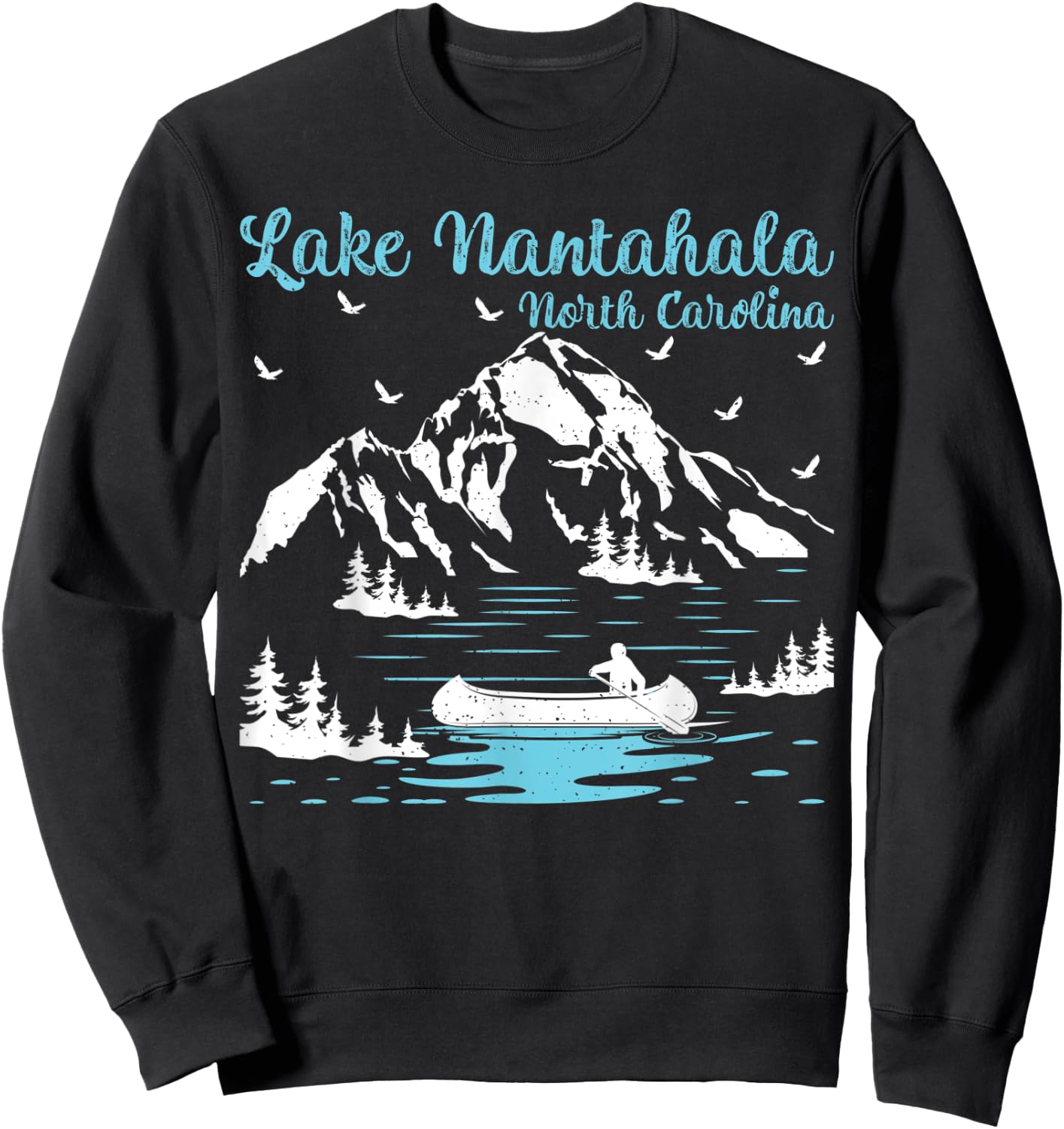 Summer Vacation Retro North Carolina Lake Nantahala Women Kids Sweatshirt - Sweatshirt | Black