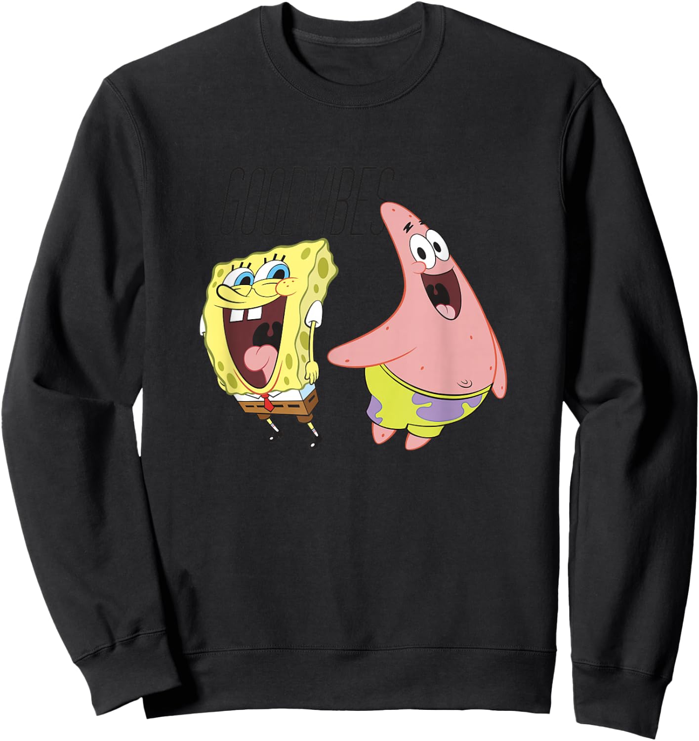 SpongeBob SquarePants Good Vibes SpongeBob & Patrick Sweatshirt - Sweatshirt | Black