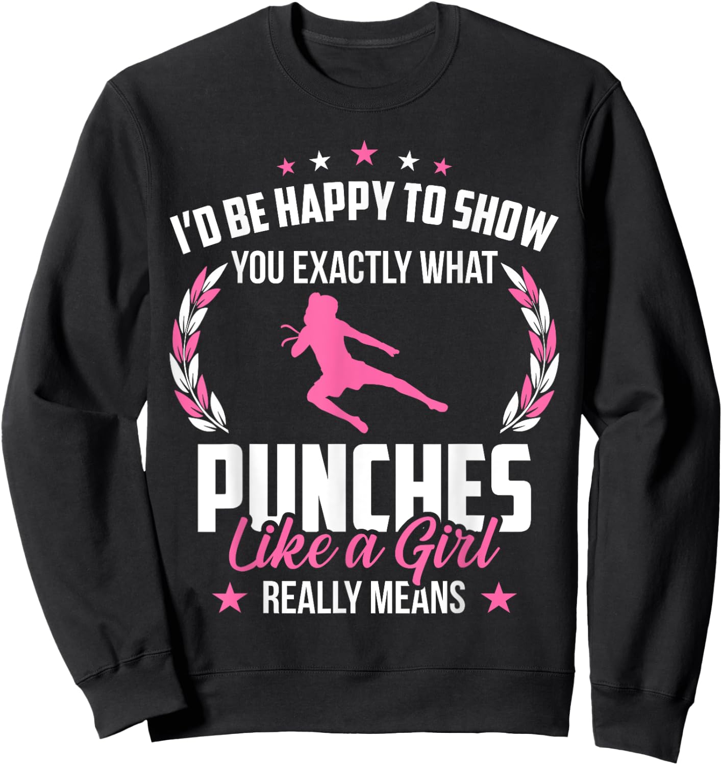Muay Thai Kickboxing Thaiboxing Girl Sweatshirt - Sweatshirt | Black