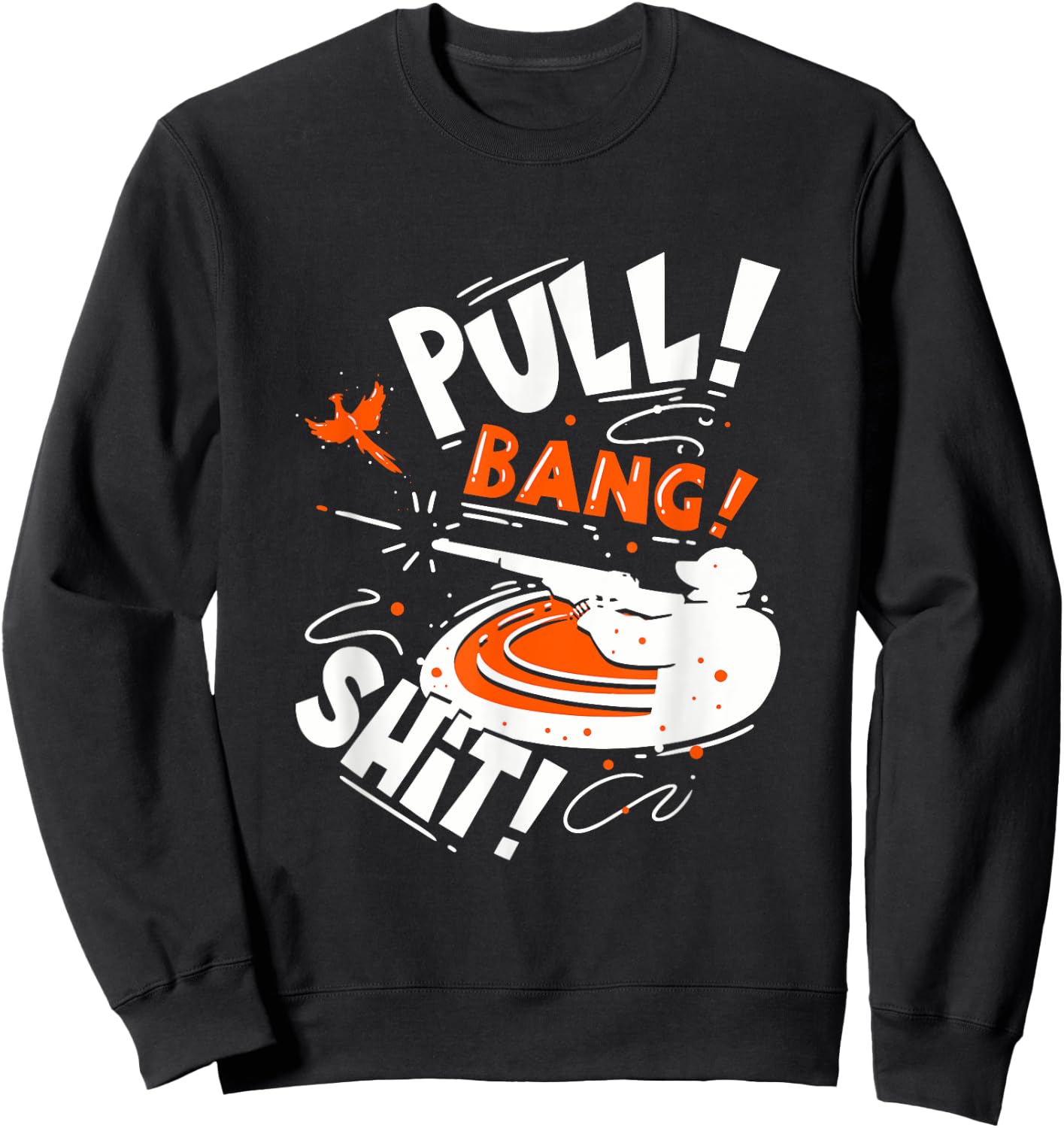Skeet Shooting Trap Shooter Clay Disc Dad Sweatshirt - Sweatshirt | Black