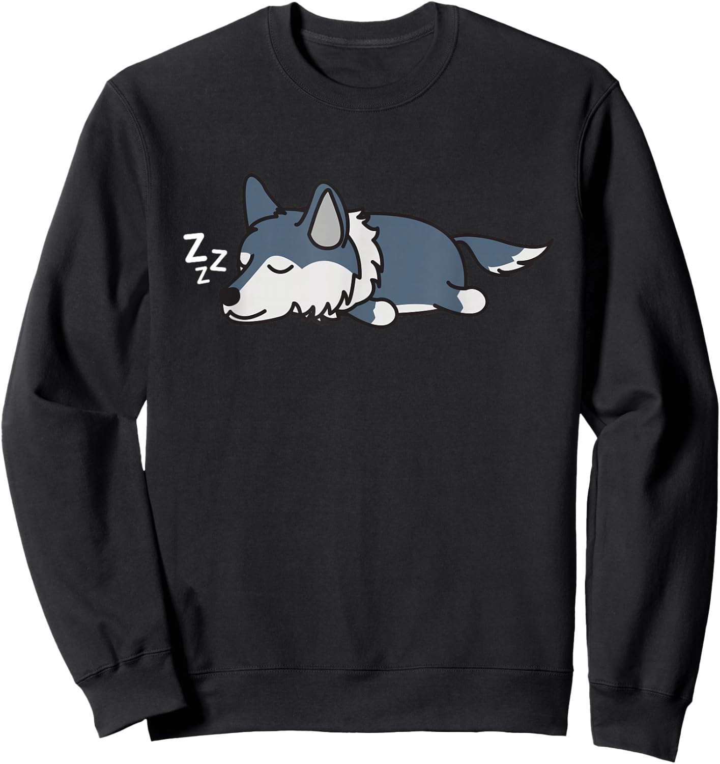 Cool Grey Wolf Tired Sleeping Wildlife Animal Lovers Sweatshirt - Sweatshirt | Black