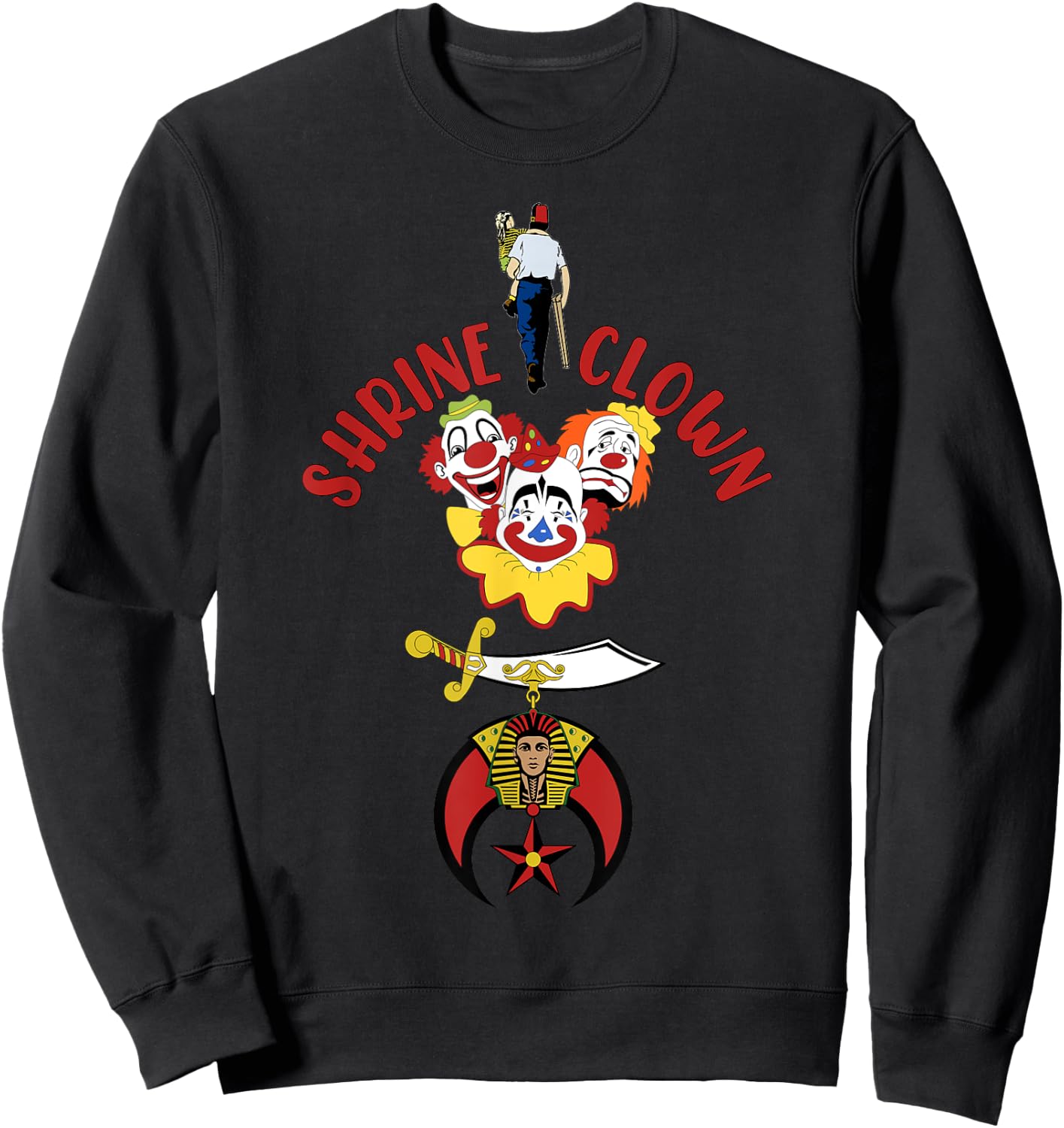 Shrine Clown Shriner with child AAONMS AEAONMS Father's Day Sweatshirt - Sweatshirt | Black