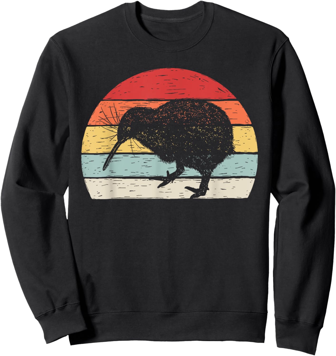 Catch Some Rays Vintage Retro Kiwi Bird - Women's Black Small Classic Fit Short Sleeve Sweatshirt - Sweatshirt | Black