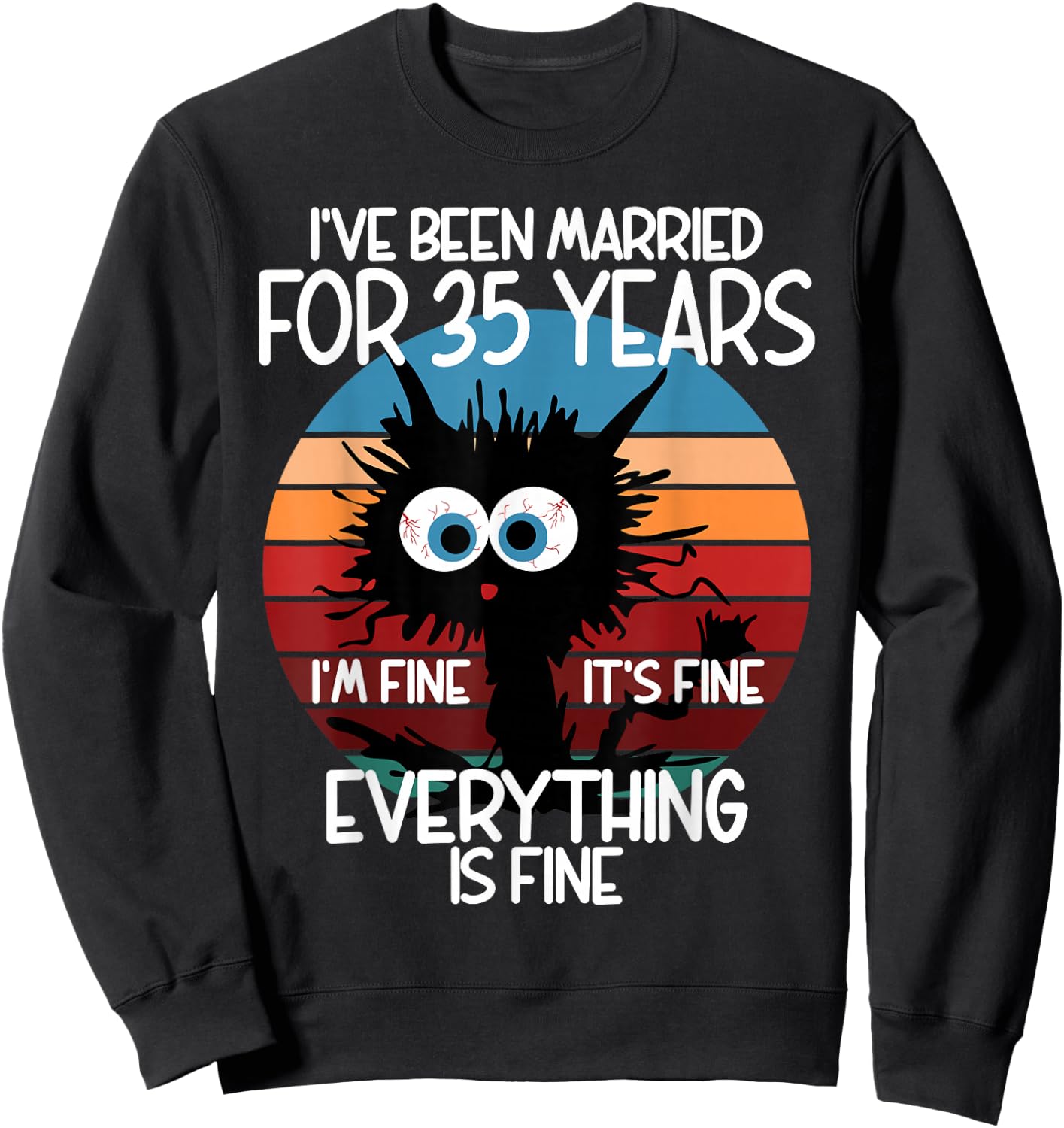 Coral Wedding I've Been Married for 35 Years Sweatshirt - Sweatshirt | Black