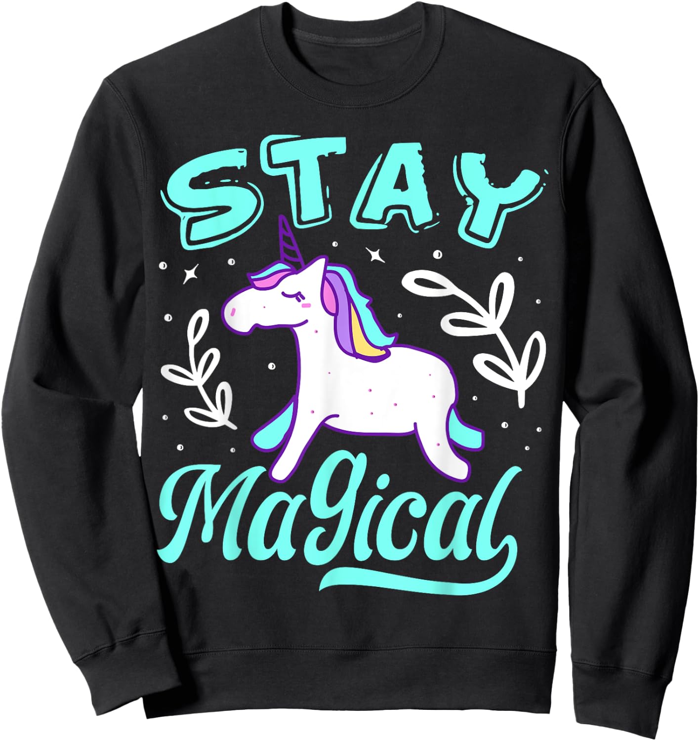 Stay Magical Unicorn Sweatshirt - Sweatshirt | Black