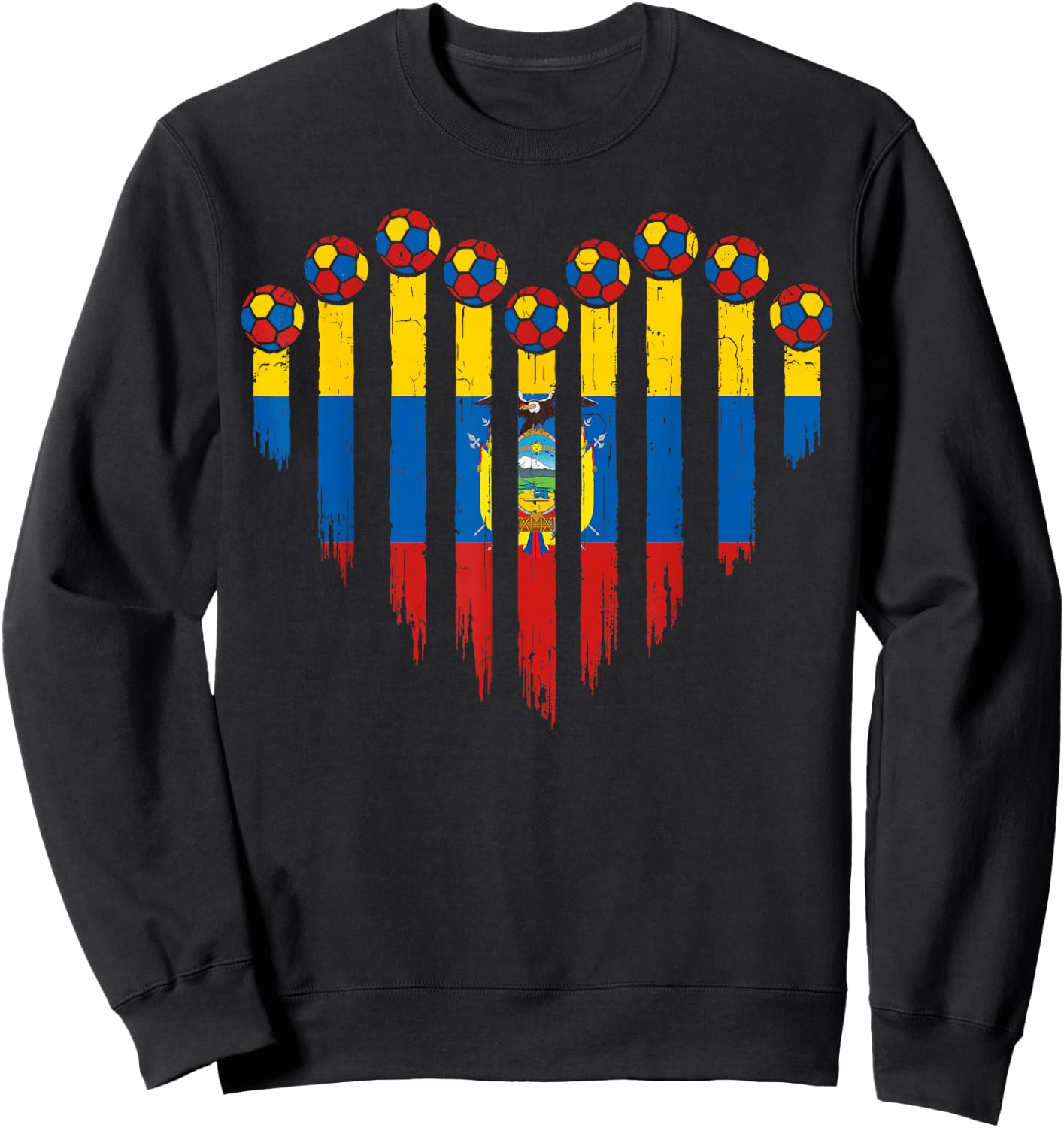Ecuadorian Flag Novelty Ecuador Sweatshirt - Sweatshirt | Black