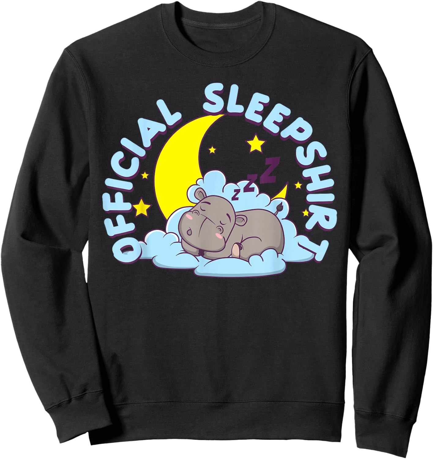 Official Sleepshirt Hippopotamus Hippotology Animal Hippo Sweatshirt - Sweatshirt | Black