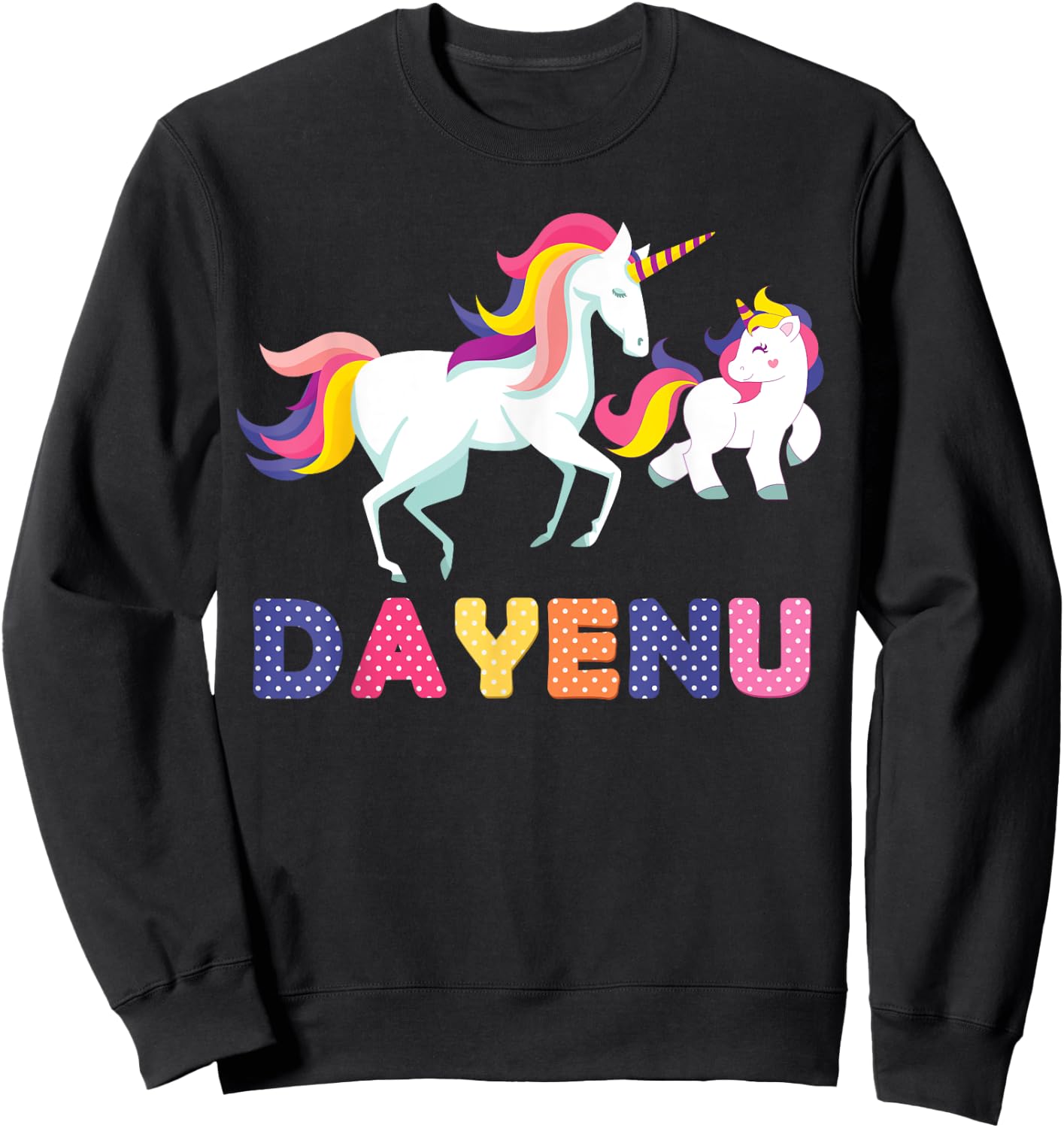 Unicorn Dayenu Passover Matzah Four Cups for Kids Boys Girls Sweatshirt - Sweatshirt | Black