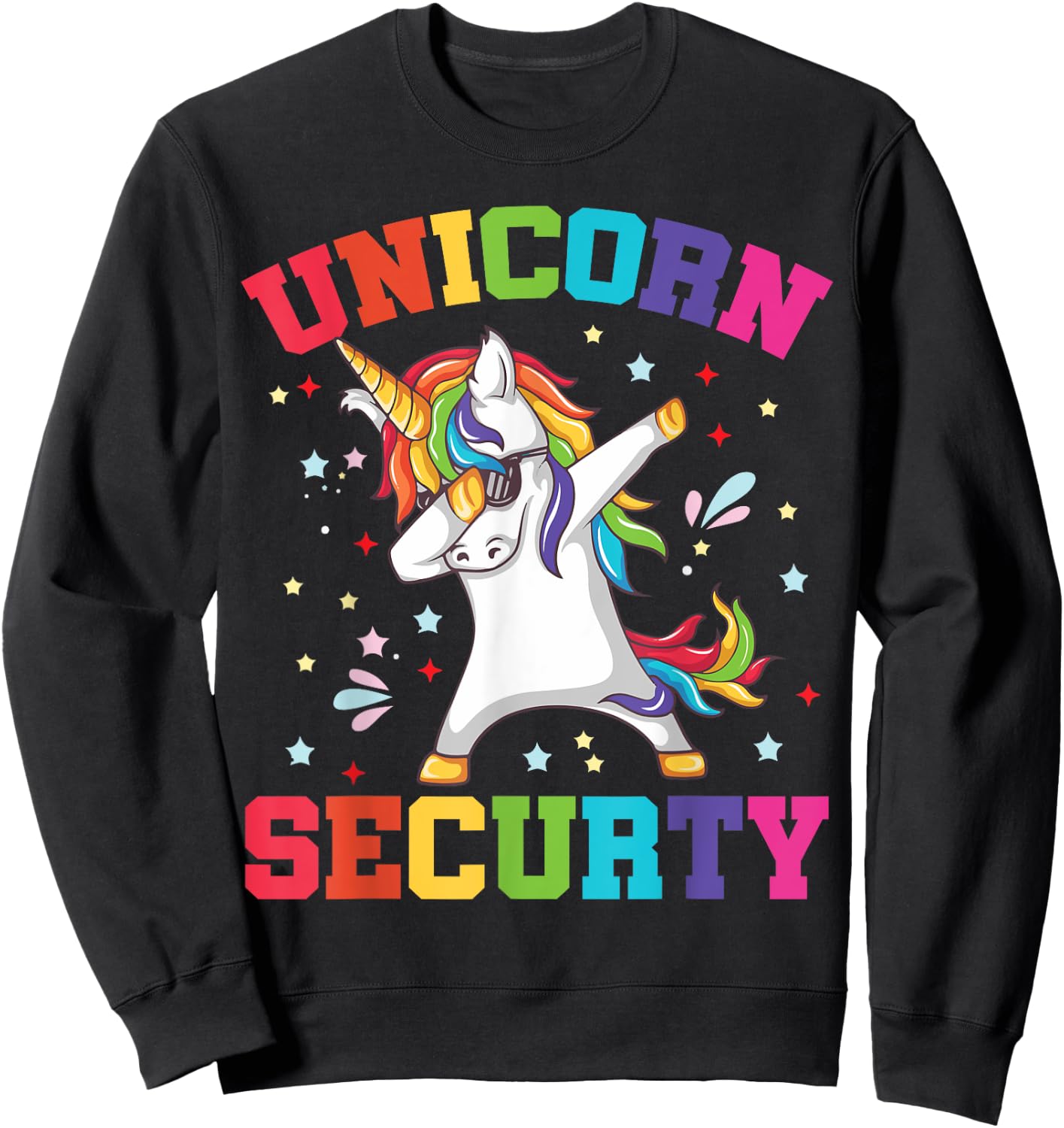 Funny Unicorn Security Shirt Unicorn Kid Gift Sweatshirt - Sweatshirt | Black
