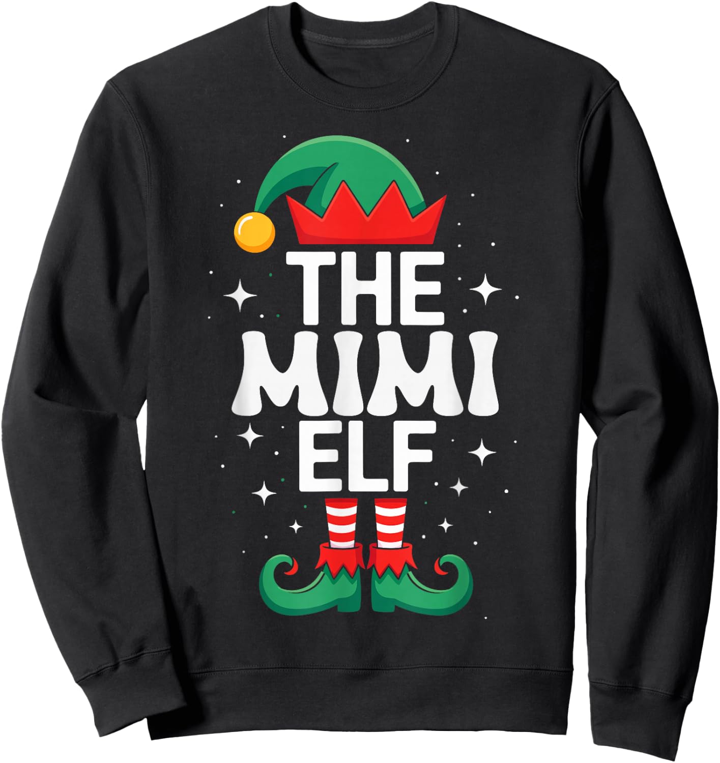 The Mimi Elf Funny Christmas Matching Family Group Sweatshirt - Sweatshirt | Black
