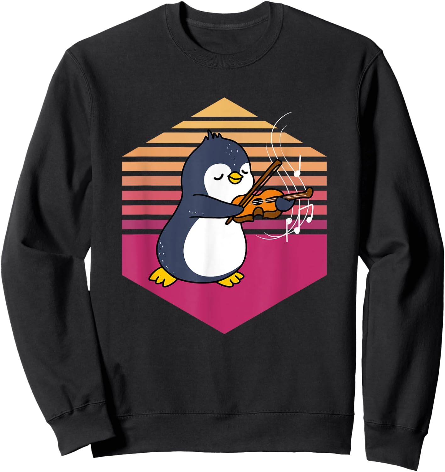 Penguin Playing Violin Vintage Sweatshirt - Sweatshirt | Black