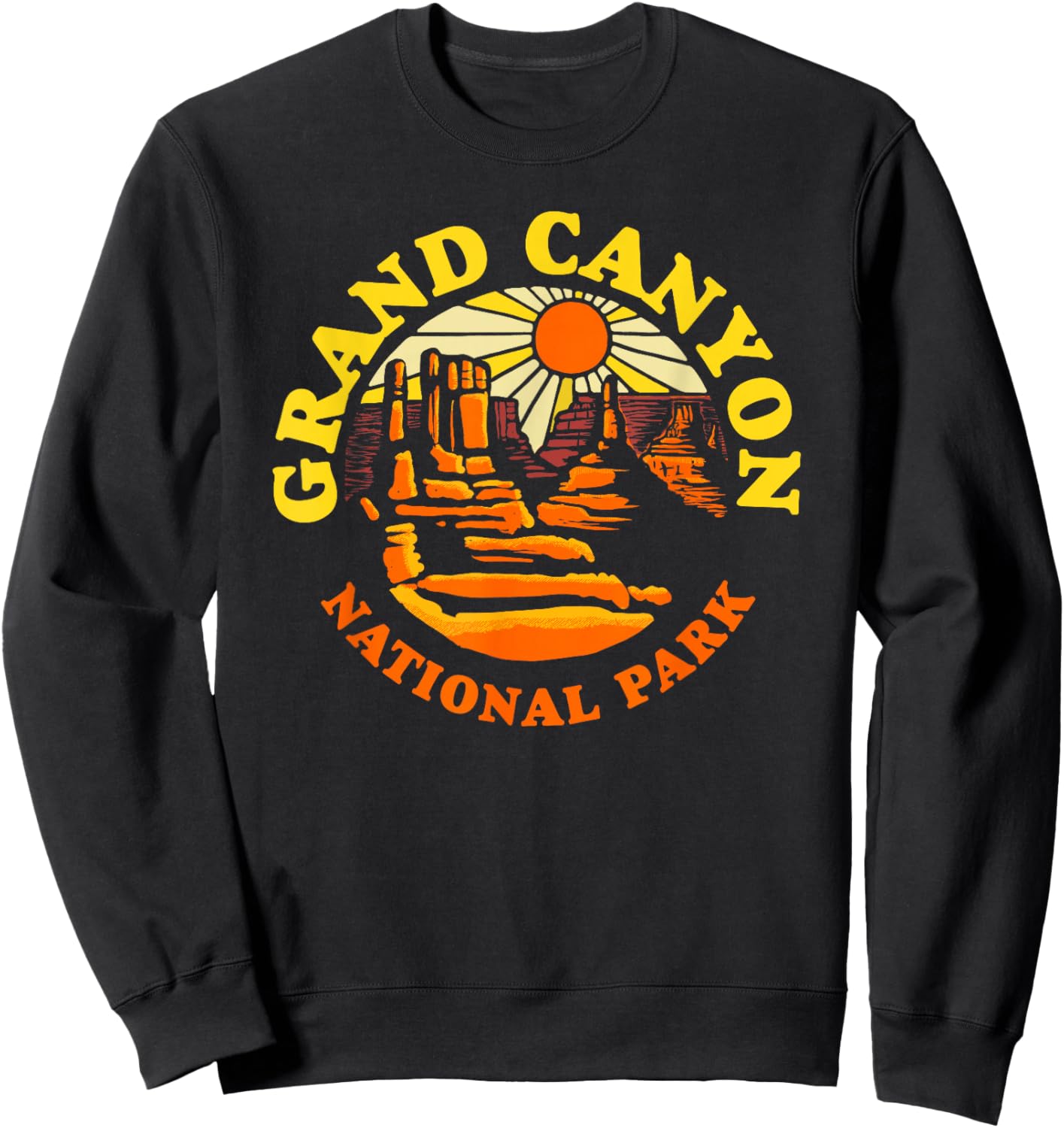 Grand Canyon National Park Arizona Vintage 80s Hiking Retro Sweatshirt - Sweatshirt | Black