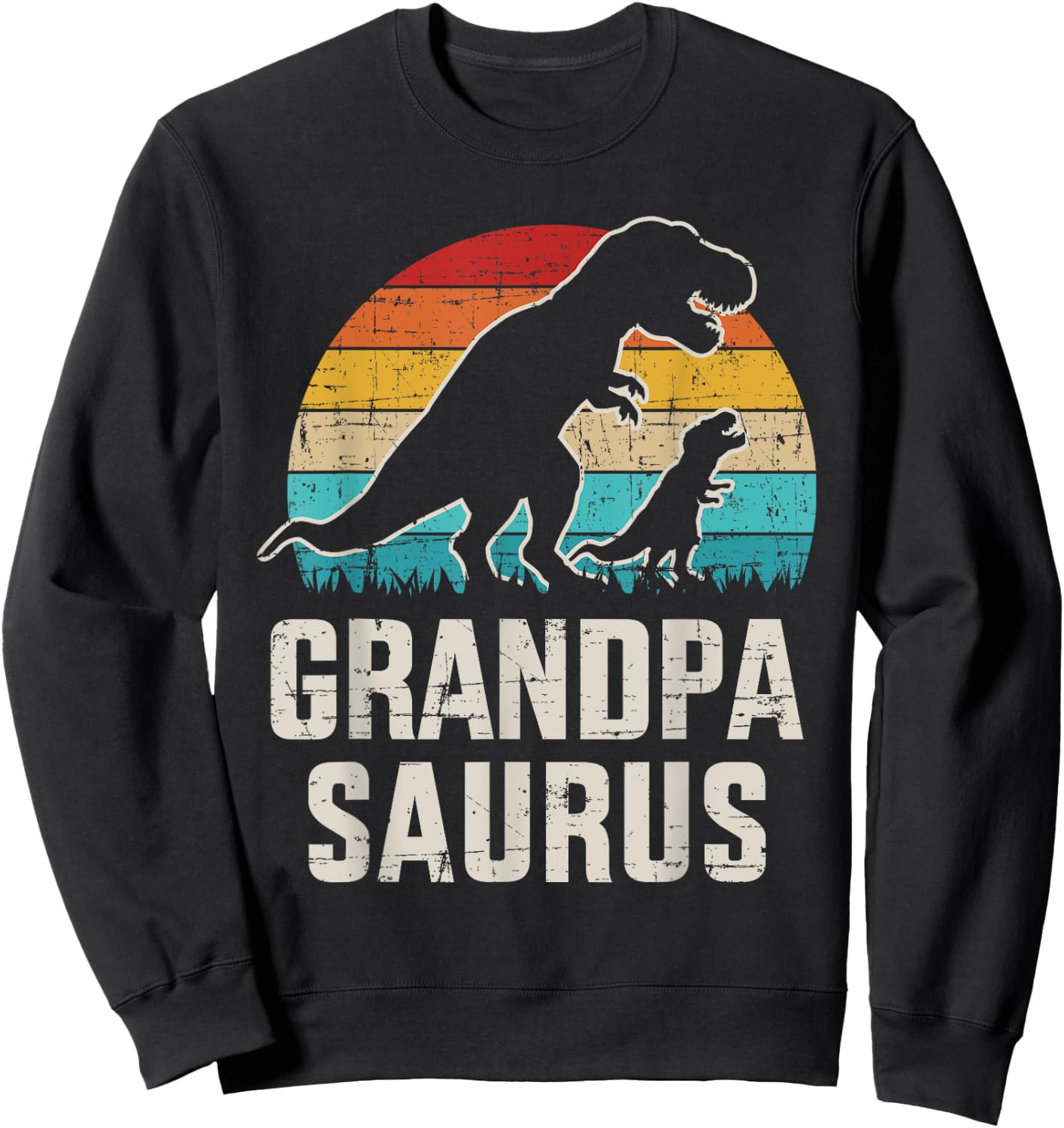Grandpasaurus vintage dinosaur for grandpa from grandkid Sweatshirt - Sweatshirt | Black