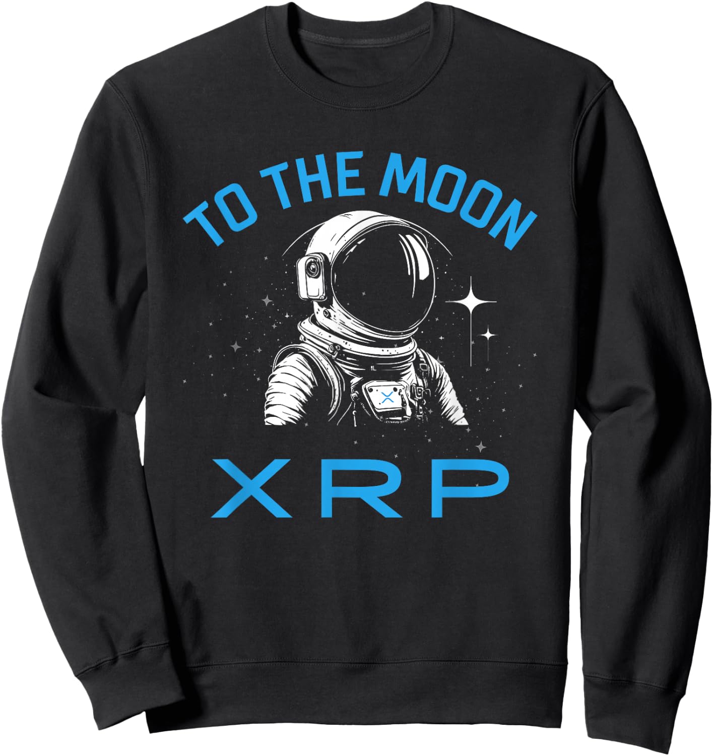 XRP to the Moon Crypto Merchandise Astronaut Sweatshirt - Sweatshirt | Black