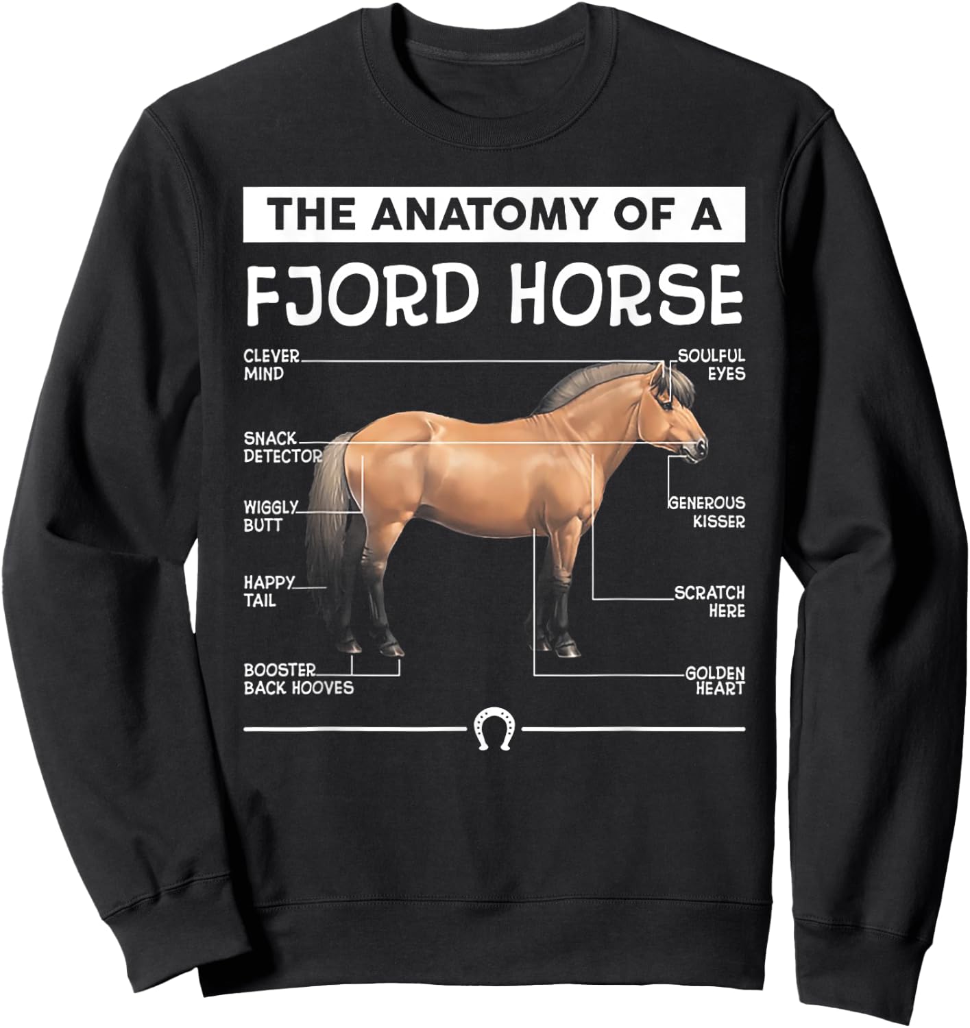 The Anatomy Of A Fjord Horse Sweatshirt - Sweatshirt | Black