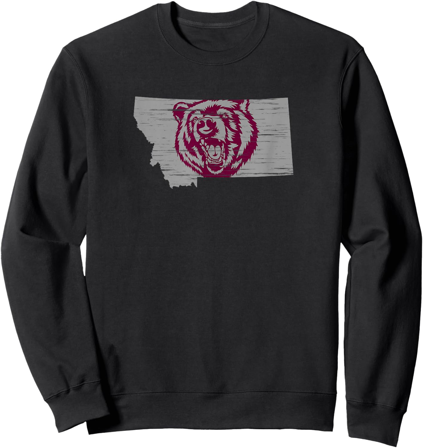 Roaring Grizzly Bear in the State of Montana Sweatshirt - Sweatshirt | Black