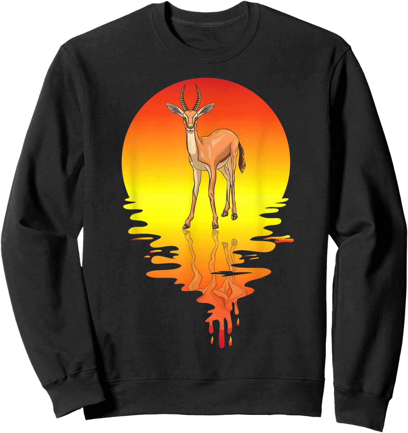 Gazelle Vaporwave Sunset Sweatshirt - Sweatshirt | Black