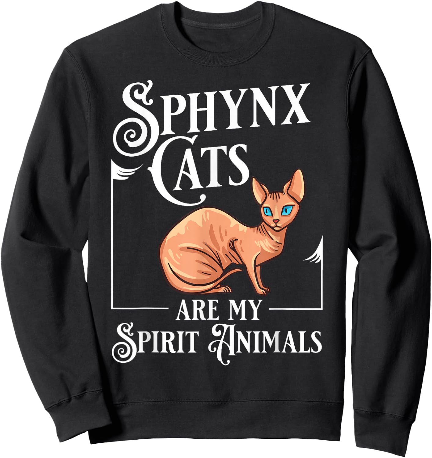 Sphynx Cat Hairless Kitten Egypt Funny Sweatshirt - Sweatshirt | Black