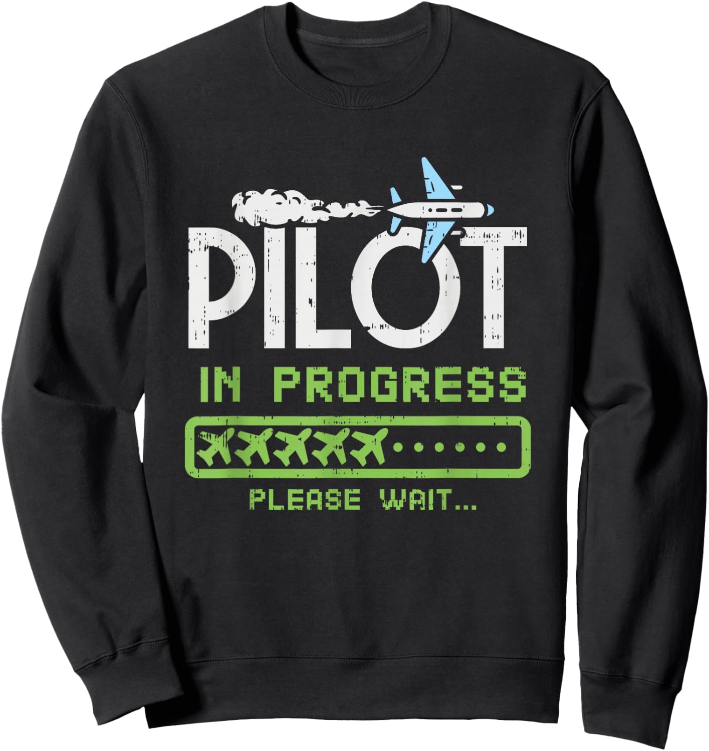 Pilot in Progress, Future Pilot Toy Airplane Lovers Sweatshirt - Sweatshirt | Black