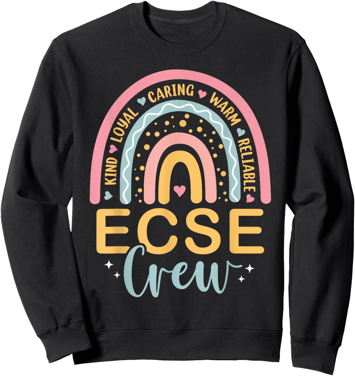 Early Childhood Special Education SPED Rainbow ECSE Crew Sweatshirt - Sweatshirt | Black