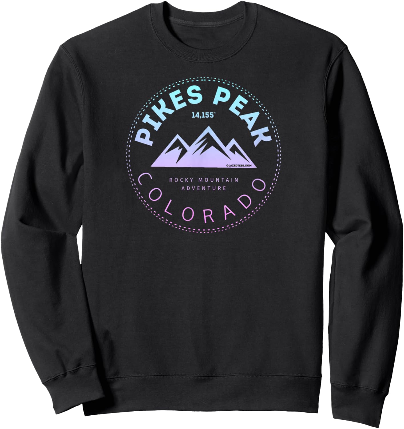 Pikes Peak Colorado - Rocky Mountain Retro Sweatshirt - Sweatshirt | Black