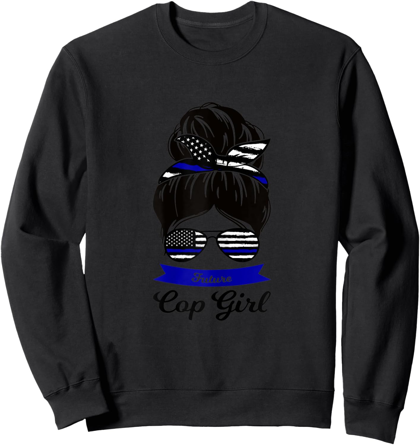 Future Cop Girl Cop Police Sweatshirt - Sweatshirt | Black
