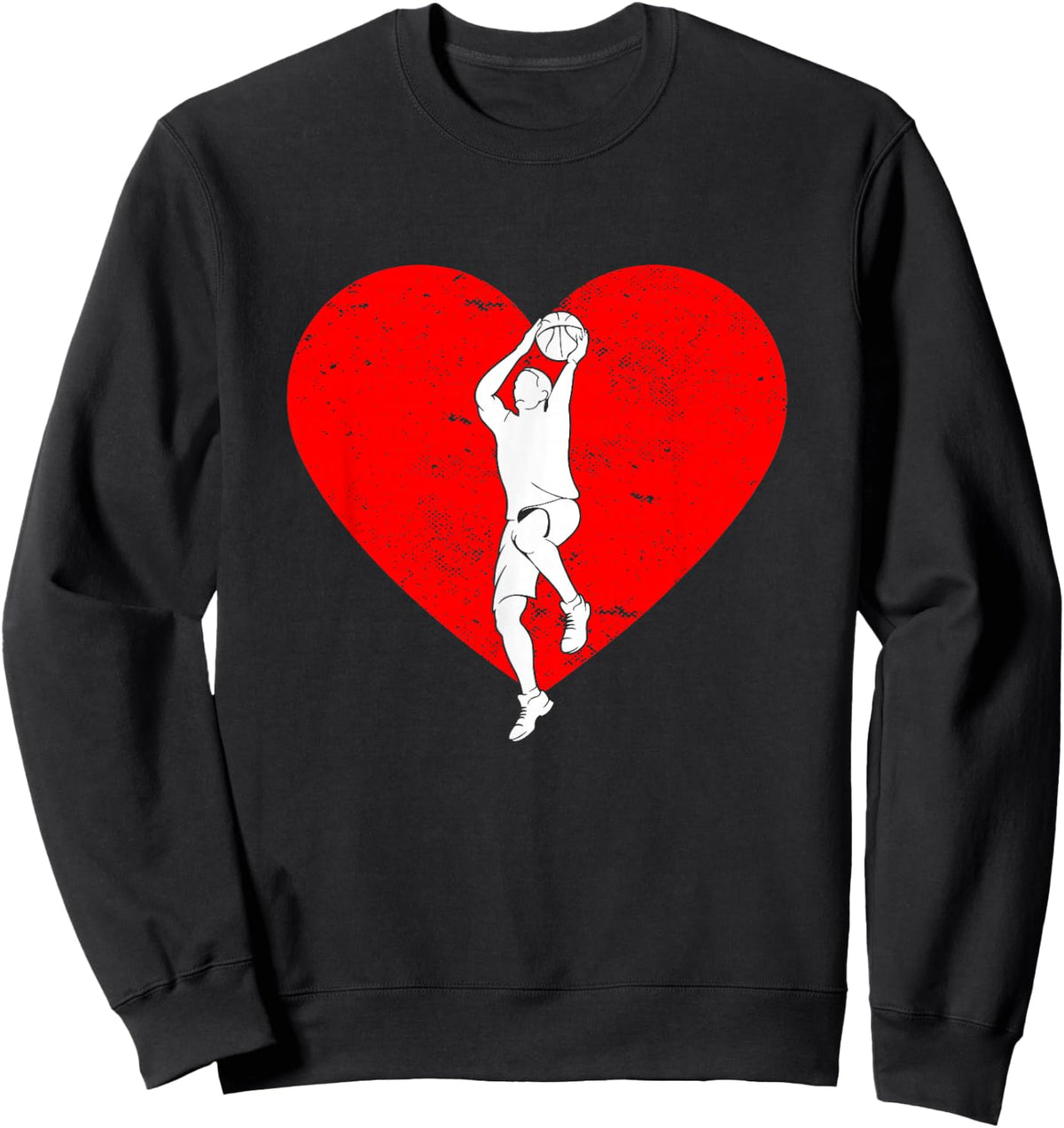 Basketball Valentine Day Gifts For Basketball Lover Boys Men Sweatshirt - Sweatshirt | Black