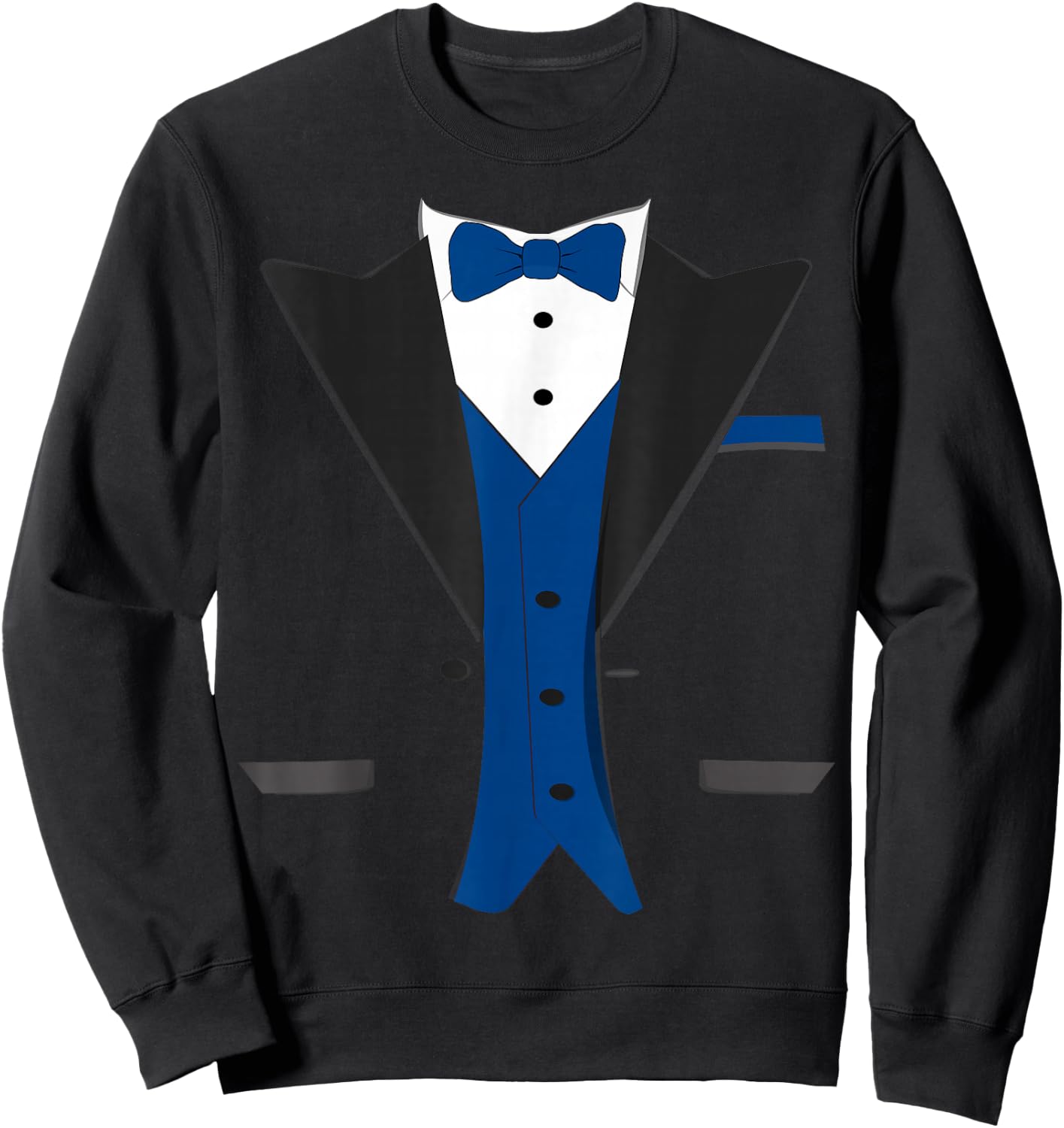 Tuxedo Halloween Wedding Groom Costume Blue Funny Sweatshirt - Sweatshirt | Black