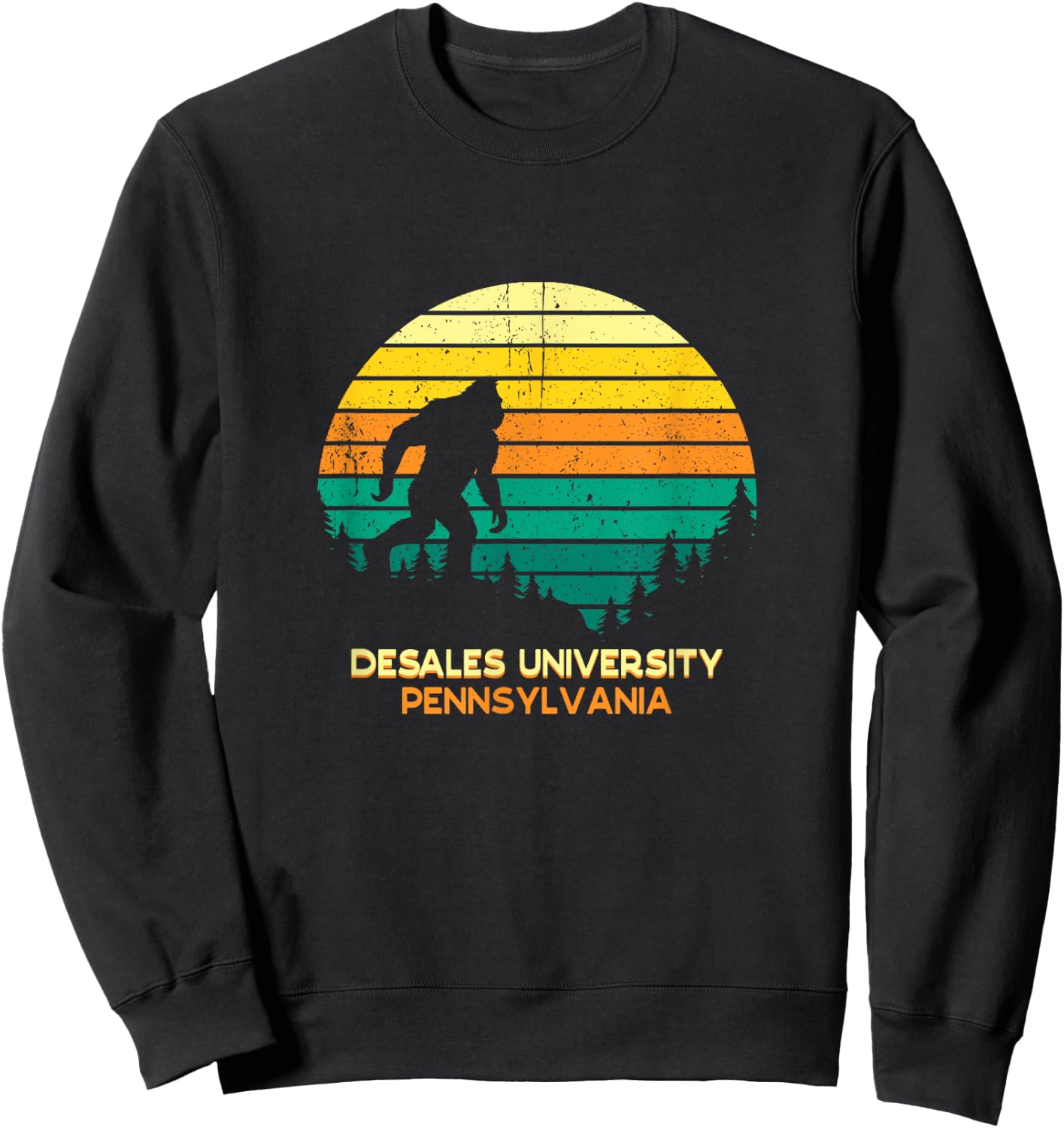 Retro DeSales University, Pennsylvania Big foot Souvenir Sweatshirt - Sweatshirt | Black