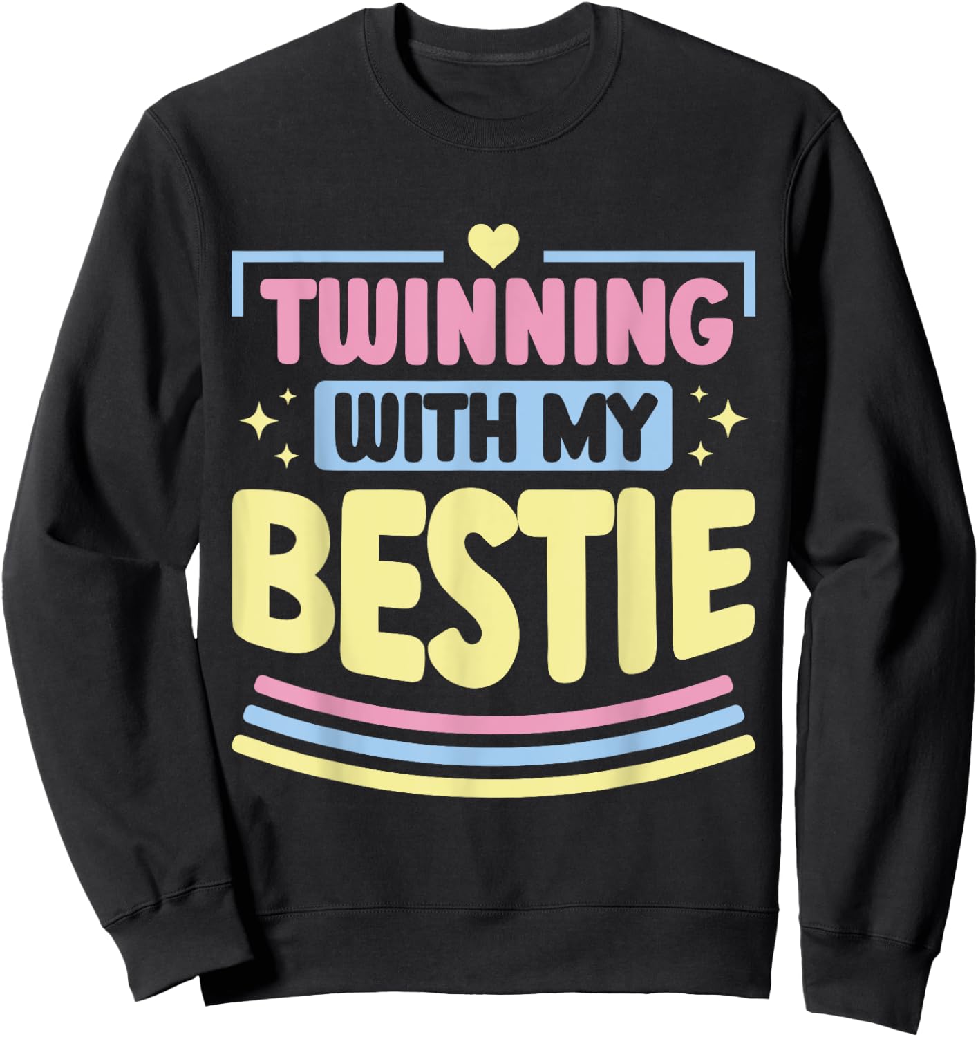 Friends Matching Twins Day Kids Bestie Sweatshirt - Sweatshirt | Black