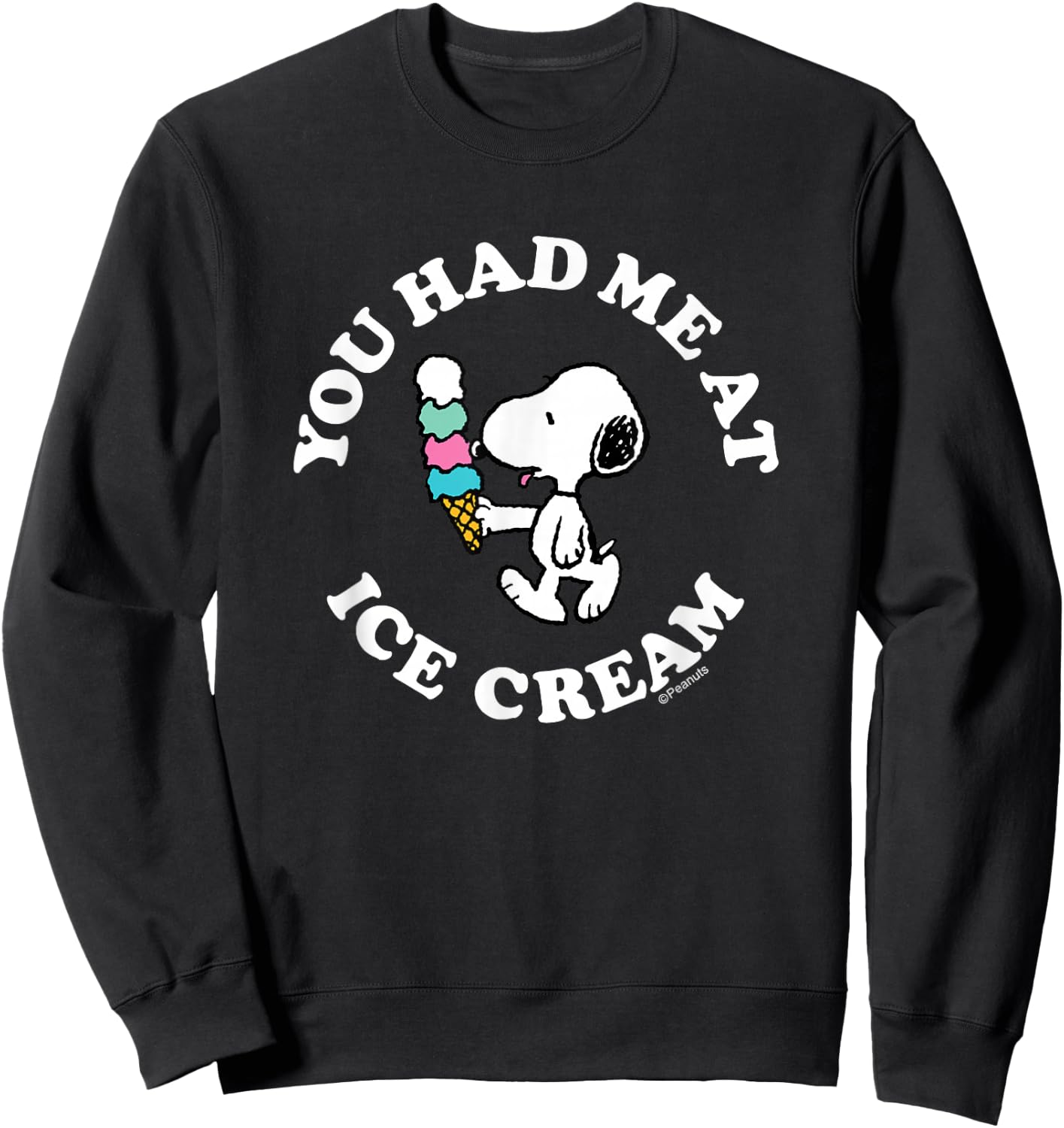 Peanuts - Snoopy You Had Me At Ice Cream Sweatshirt - Sweatshirt | Black