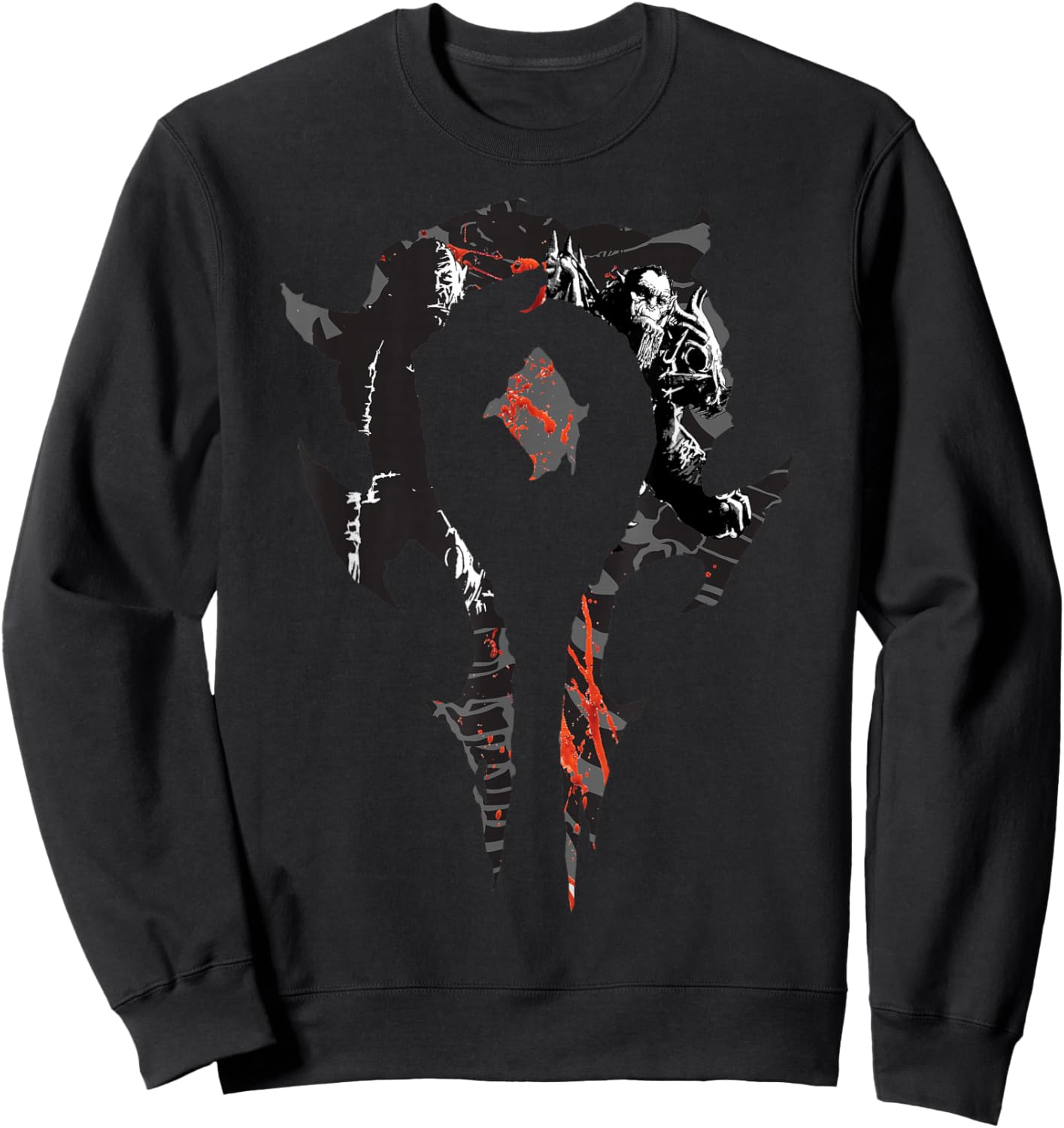 Warcraft Gaming Logo Horde Compilation Crest Fierce Gamer Sweatshirt - Sweatshirt | Black