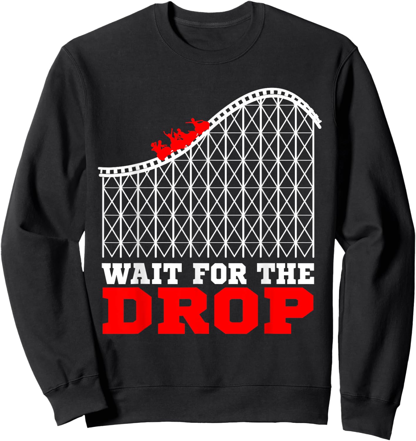 Amusement Park Roller Coaster Shirt - Wait for the Drop Gift Sweatshirt - Sweatshirt | Black