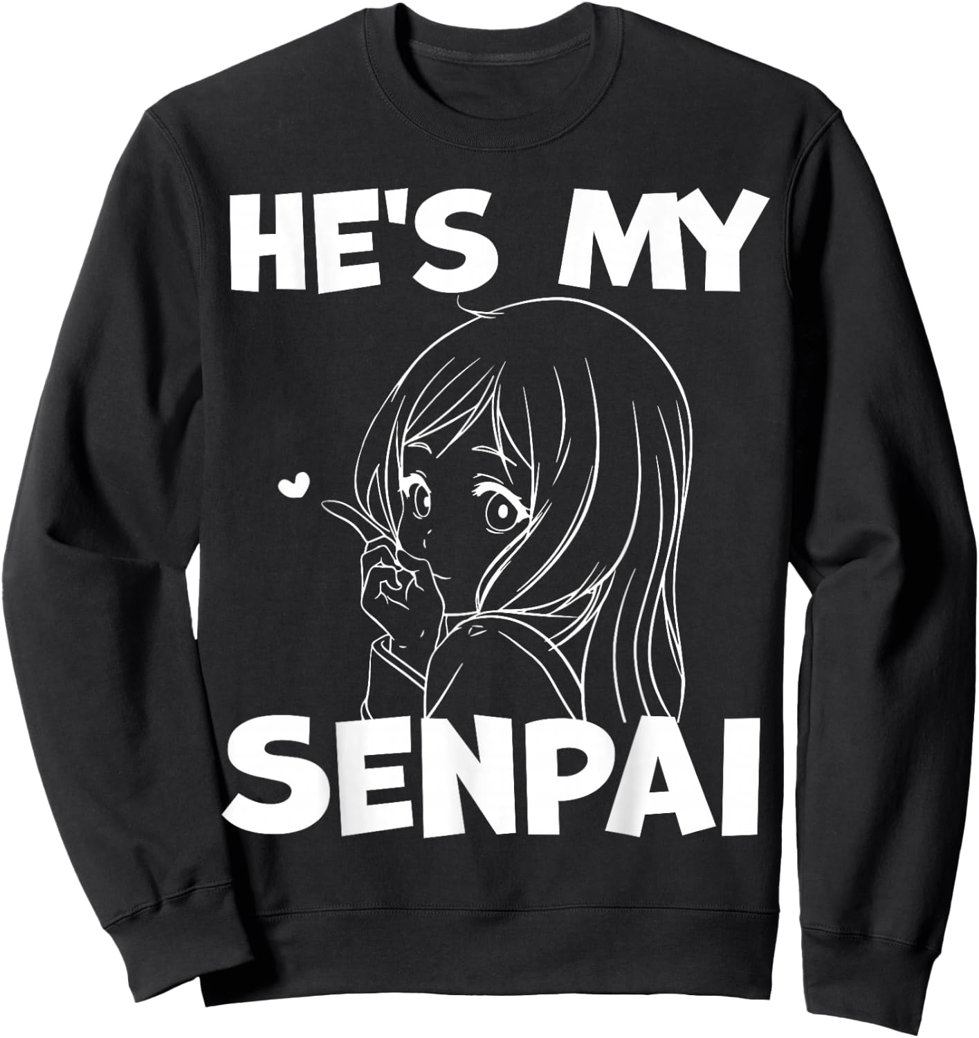 He's My Senpai Funny Anime Matching Couple Girlfriend Gift Sweatshirt - Sweatshirt | Black