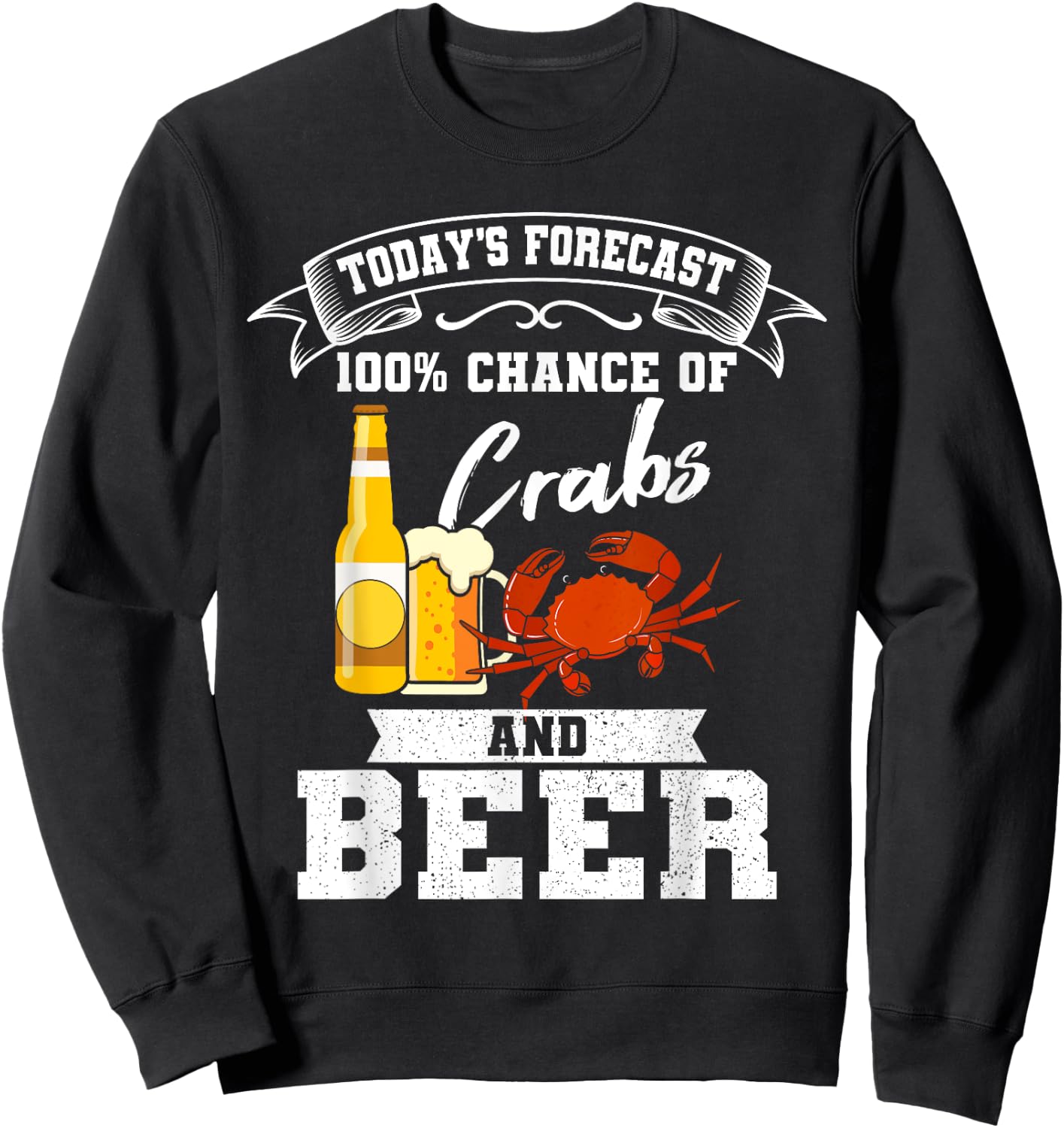 Crabs and Beer Chesapeake Blue Crab Shirt Crabbing Men Women Sweatshirt - Sweatshirt | Black