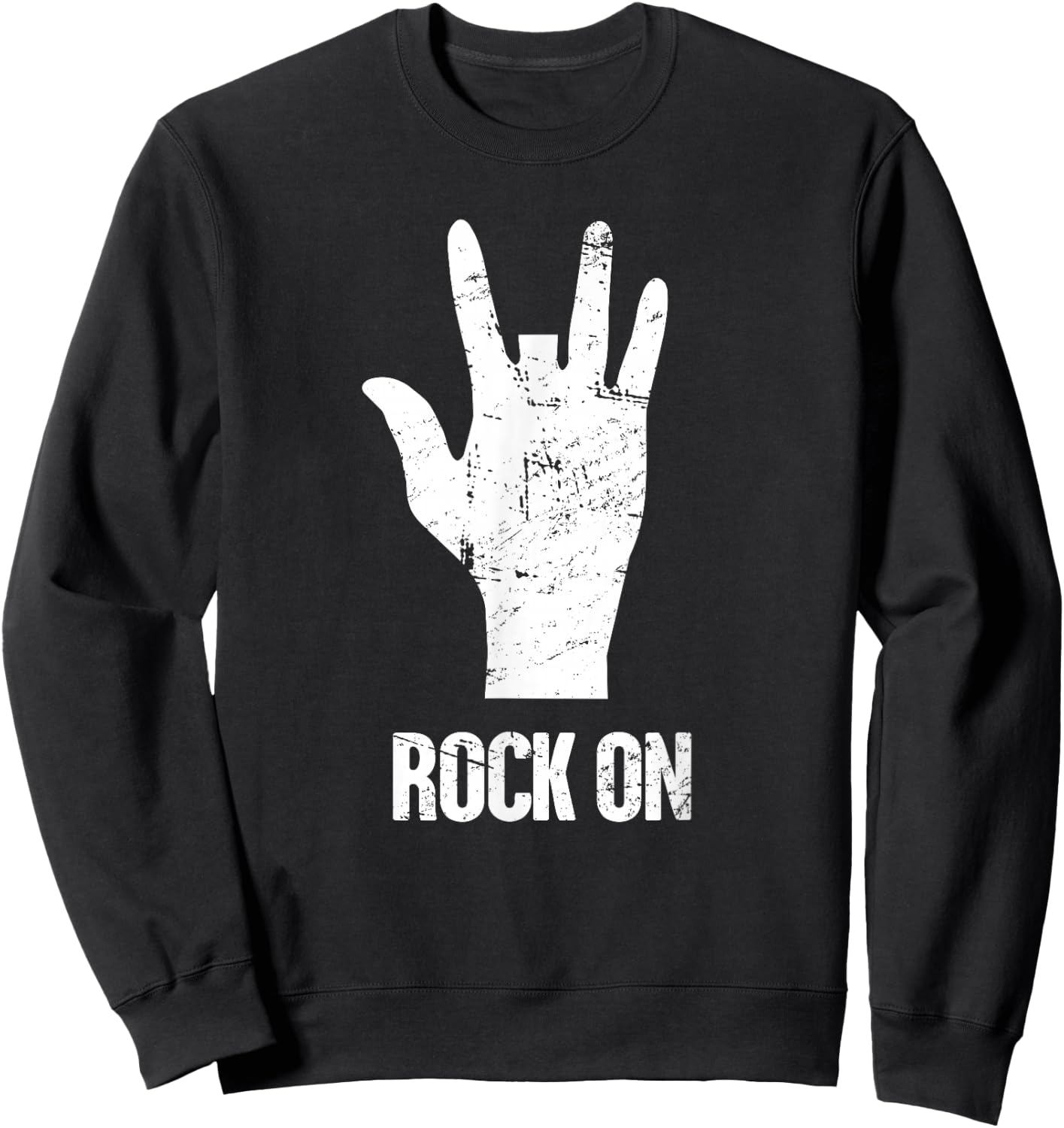 Rock - Distressed Funny Cut Off Missing Finger Sweatshirt - Sweatshirt | Black