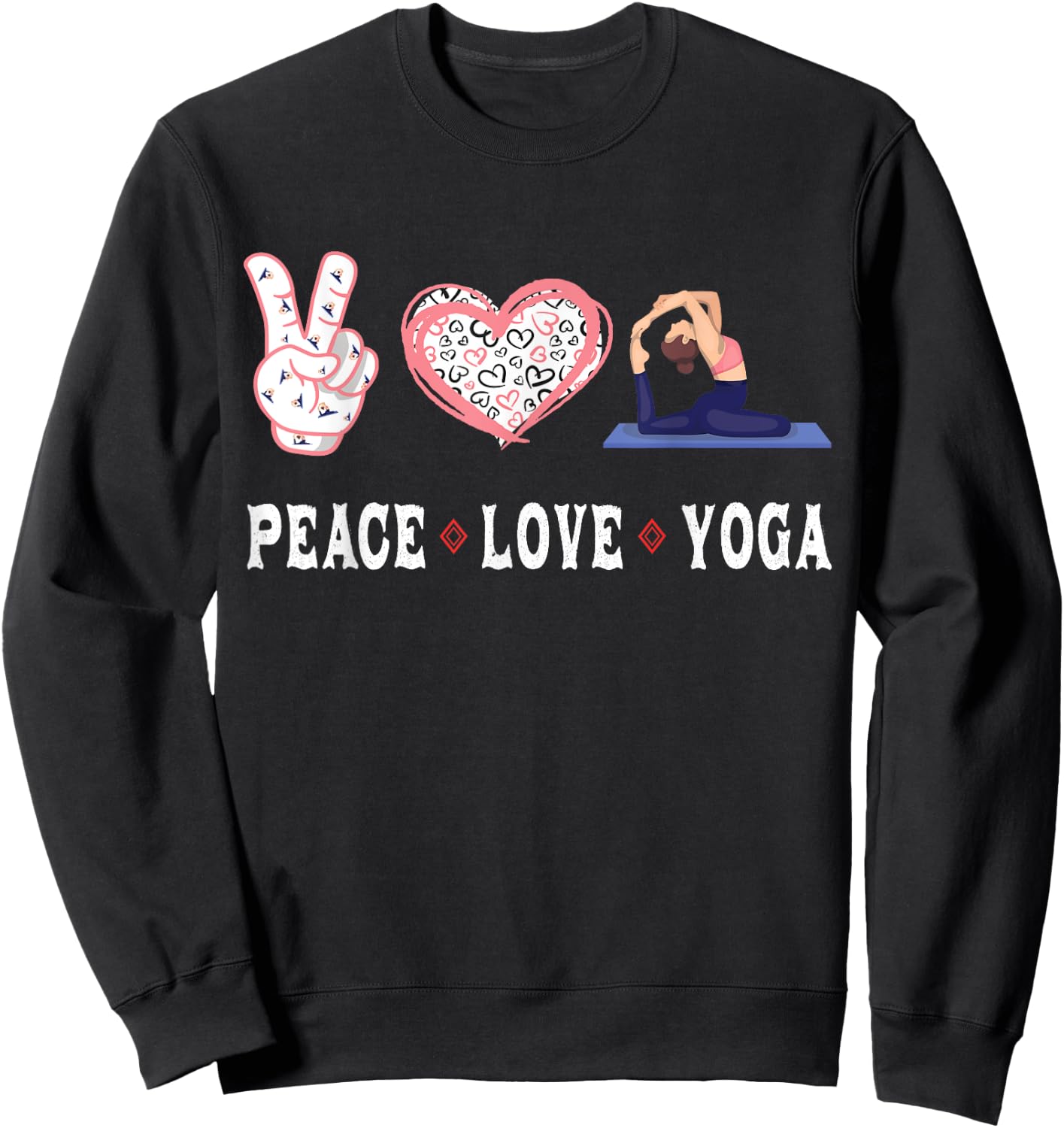 Yoga lovers Player fans Peace love Yoga Sweatshirt - Sweatshirt | Black
