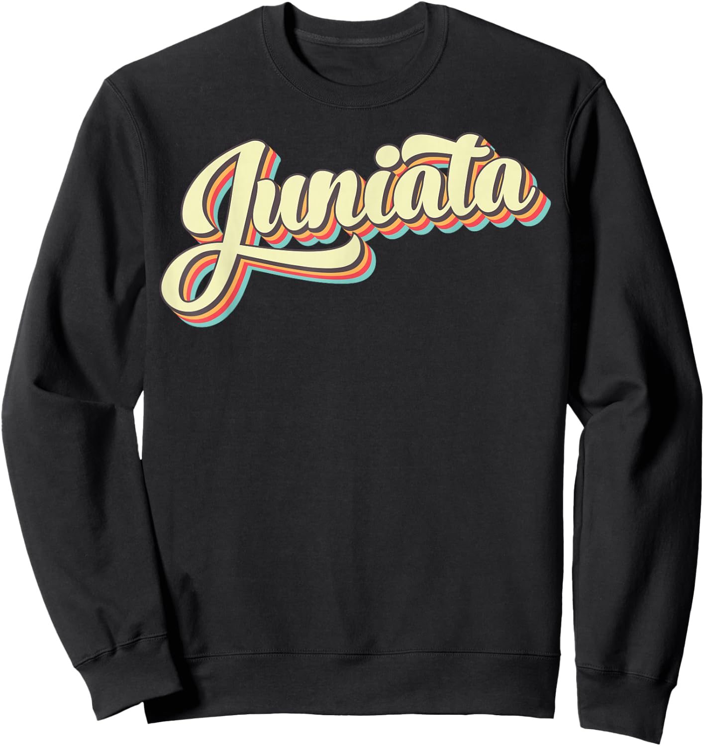 Juniata Retro Art Baseball Font Vintage Sweatshirt - Sweatshirt | Black