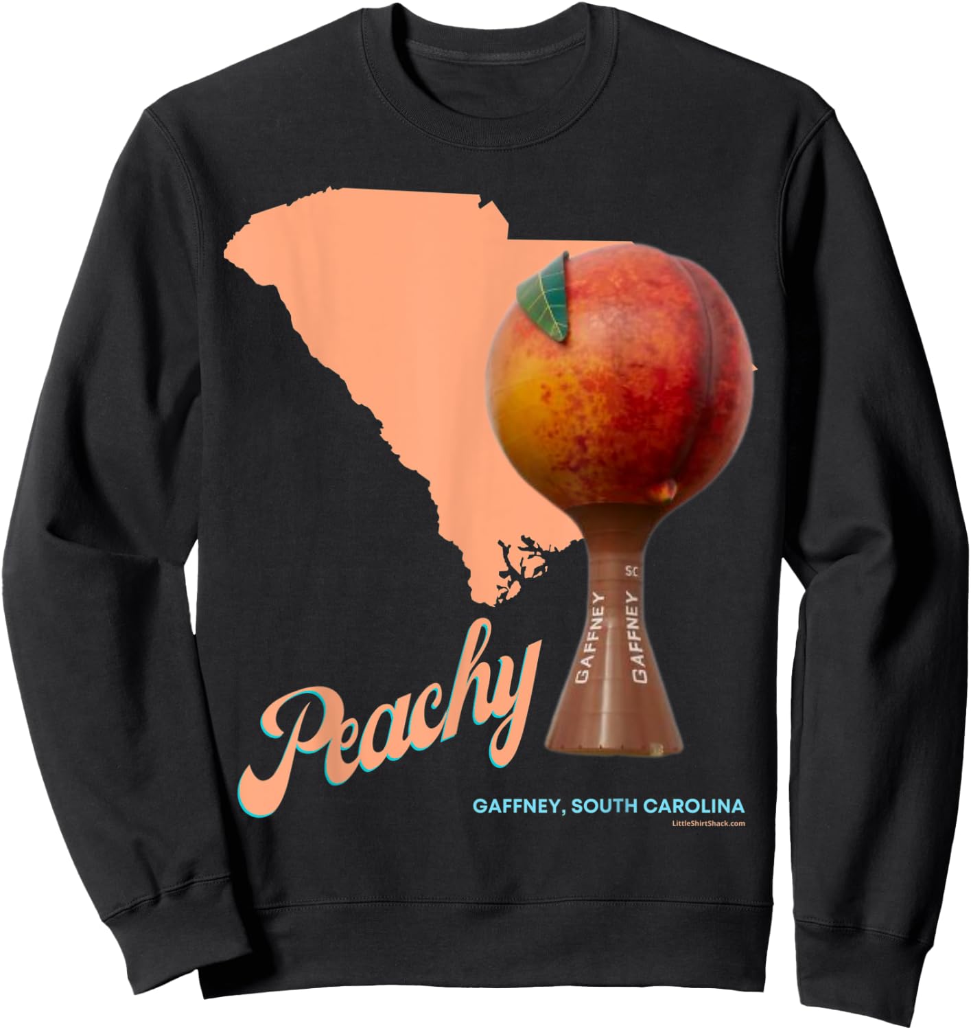Peach Gaffney SC South Carolina Festival Peachoid Sweatshirt - Sweatshirt | Black