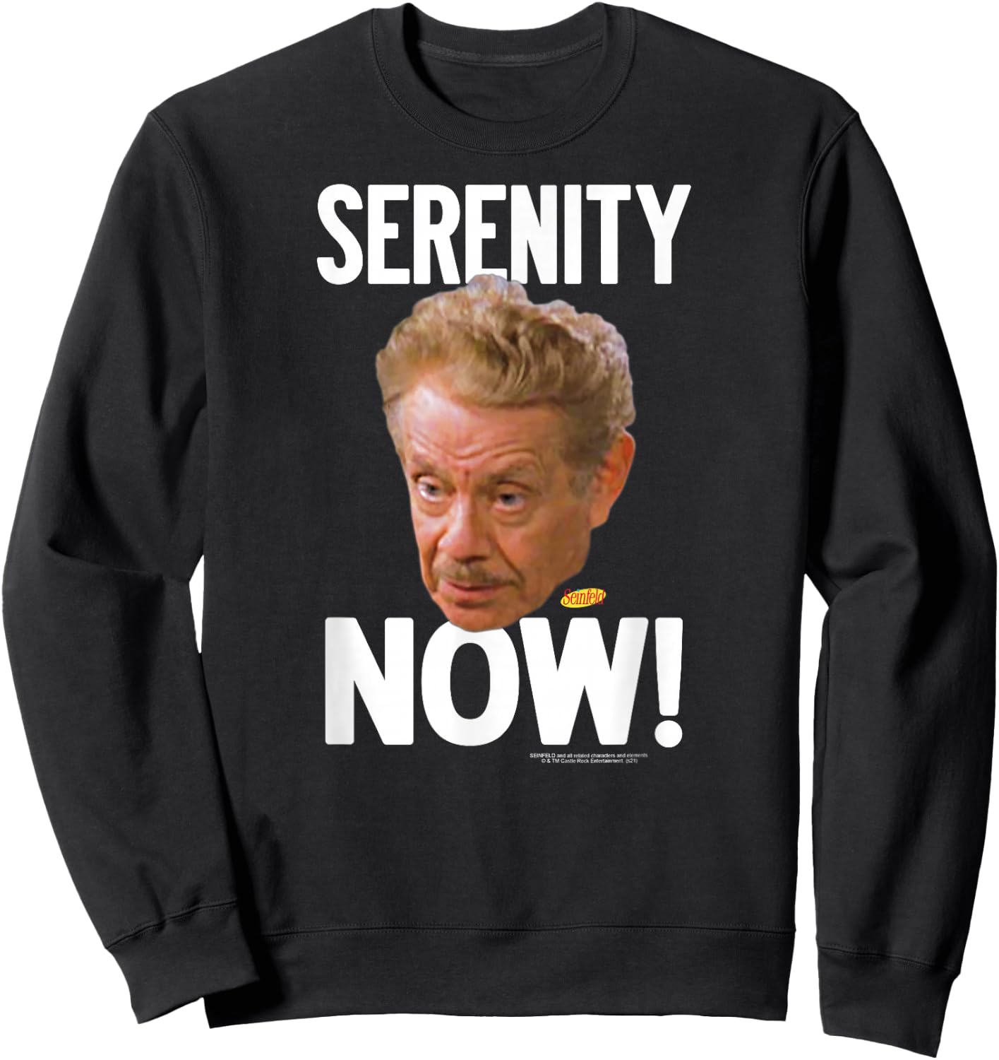 Seinfeld Serenity Now Frank Large Portrait Funny 90's Show Sweatshirt - Sweatshirt | Black