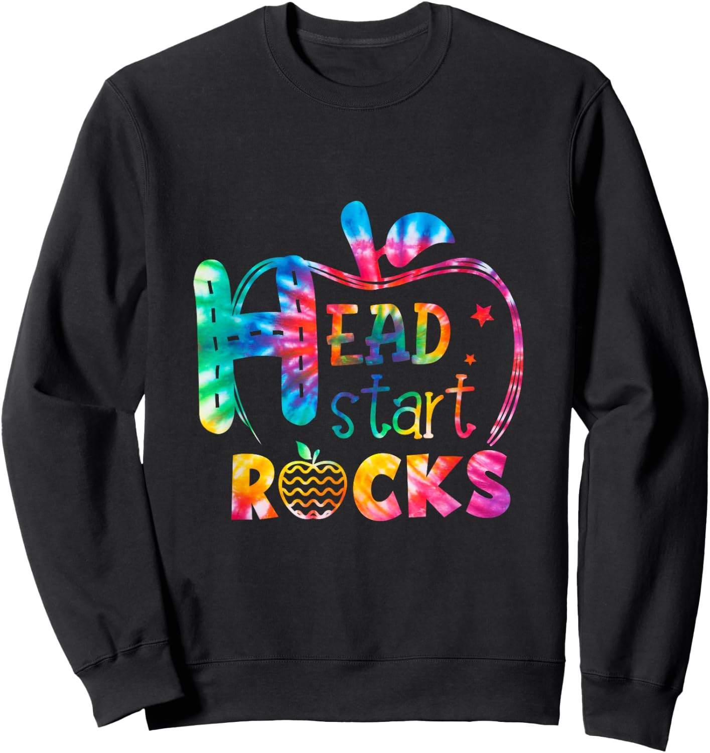 Hello Head Start Rock Tie Dye Back to School Teacher Women Kids Sweatshirt - Sweatshirt | Black