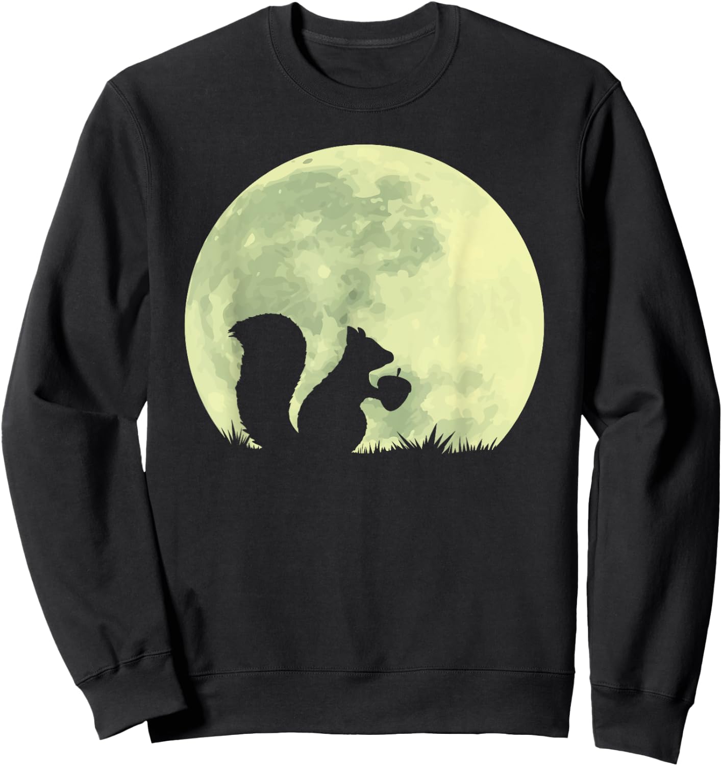 Squirrels Full Moon Acorn Forest Animal Lover Chipmunk Nuts Sweatshirt - Sweatshirt | Black