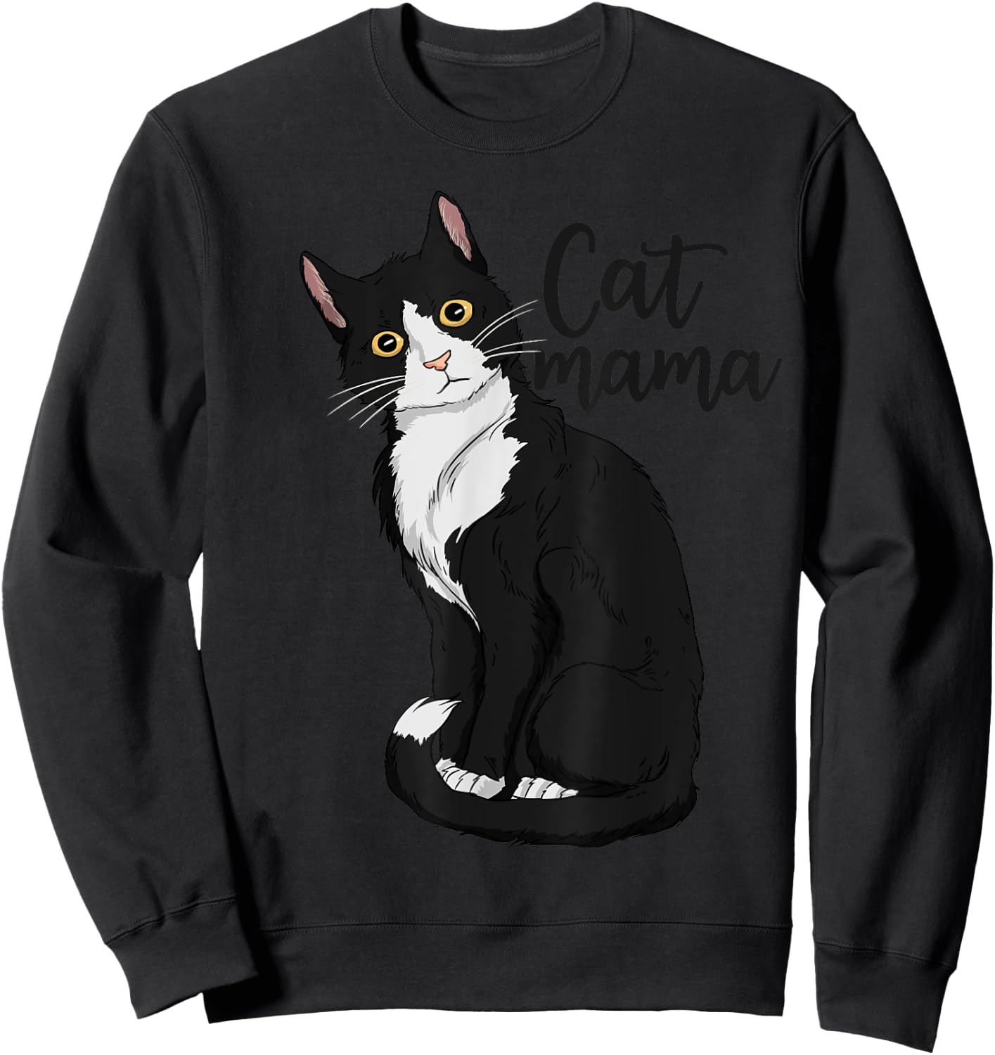 Tuxedo Cat Mama Gift Cat Mom Tuxedo Cat Mama Sweatshirt - Sweatshirt | Black