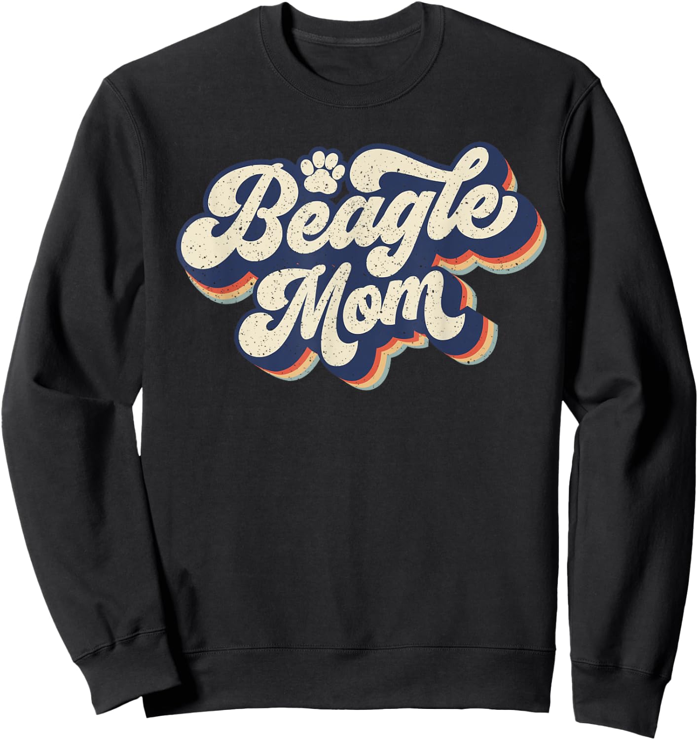 Vintage Mother's Day Gift Dog Lovers Groovy Beagle Mom Sweatshirt - Sweatshirt | Black
