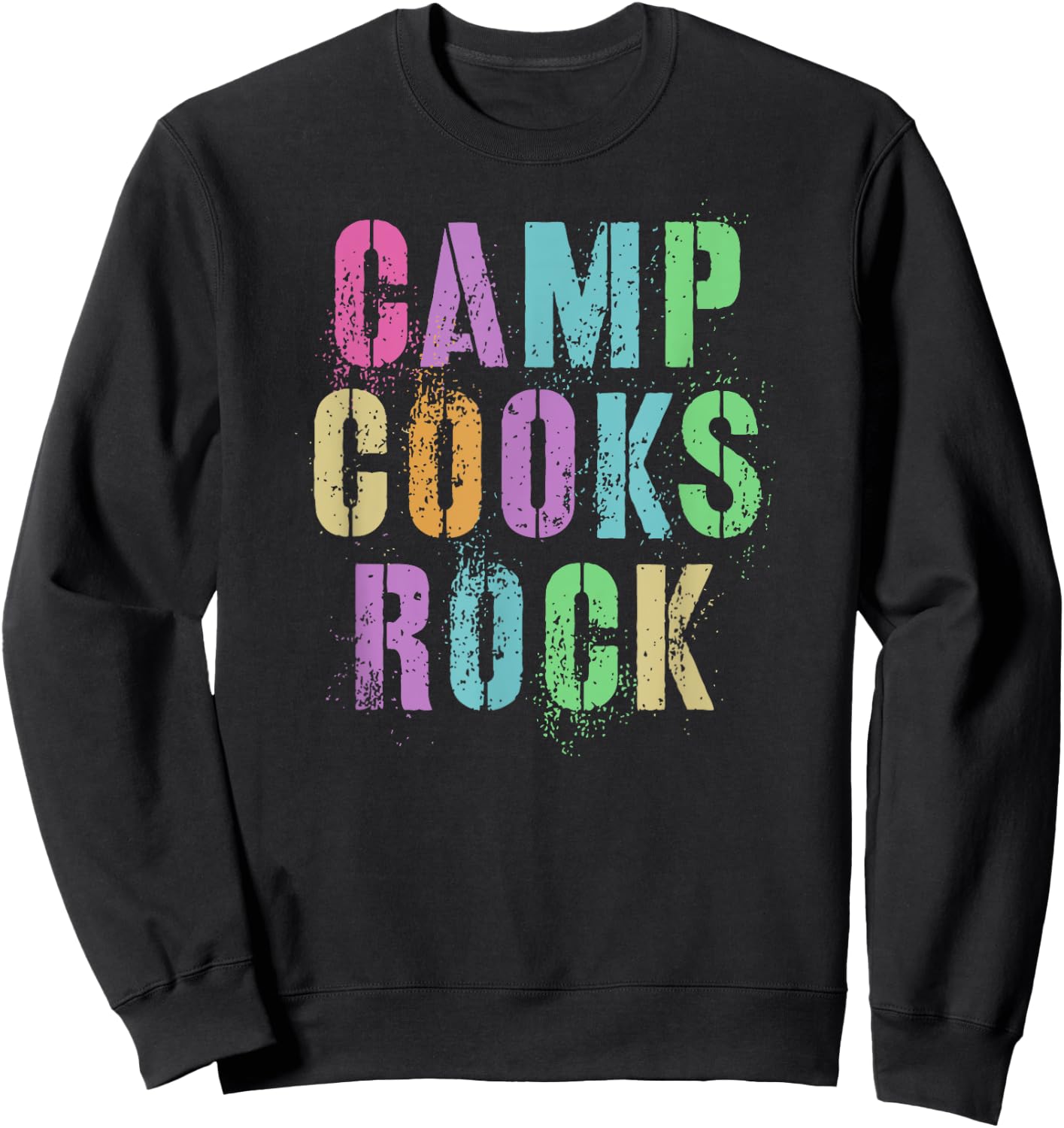 CAMP COOKS ROCKS Funny Campground Chef Crew Campsite Kitchen Sweatshirt - Sweatshirt | Black