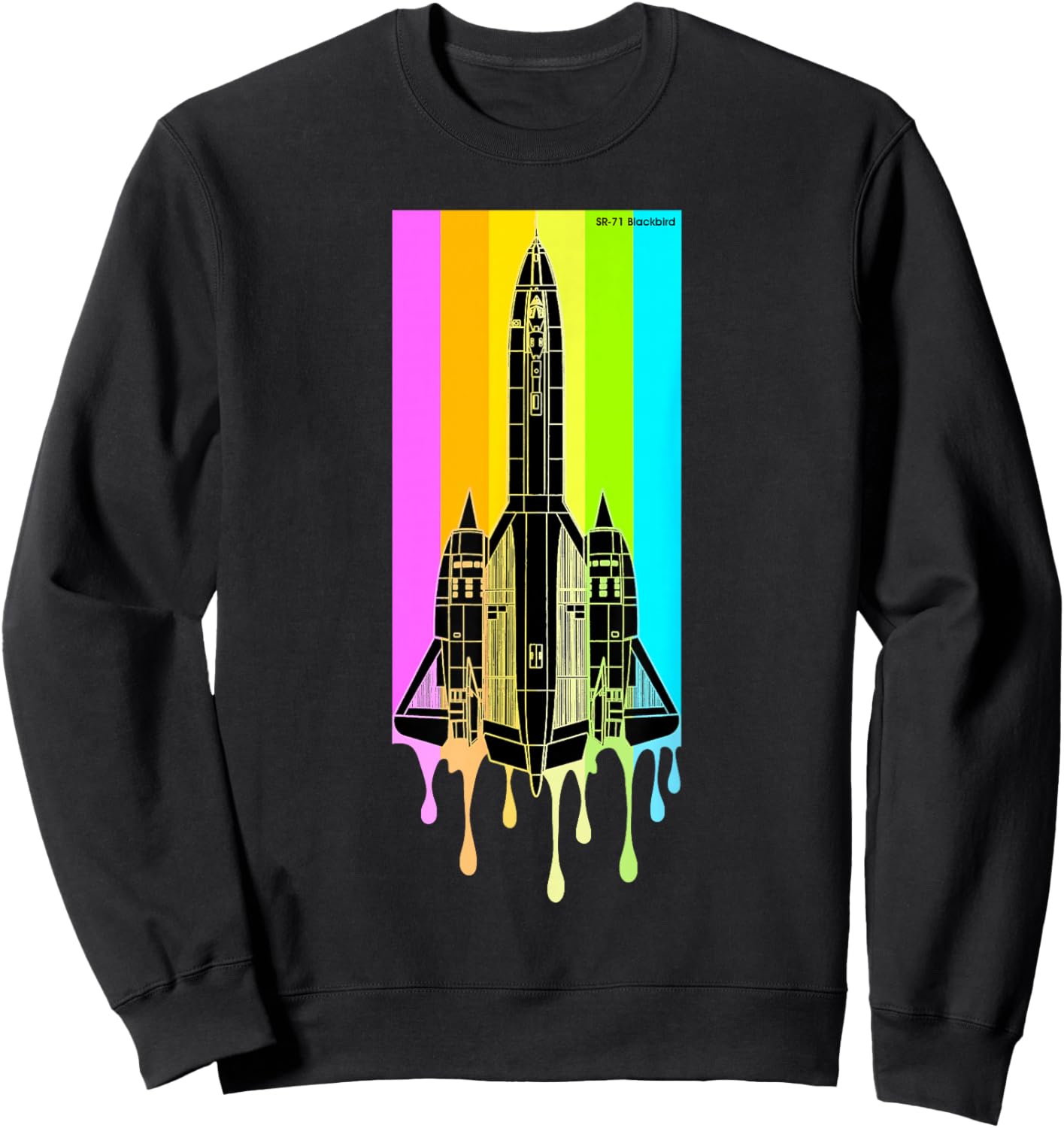 SR-71 Blackbird Vintage SR71 Aircraft Graphic Design Sweatshirt - Sweatshirt | Black