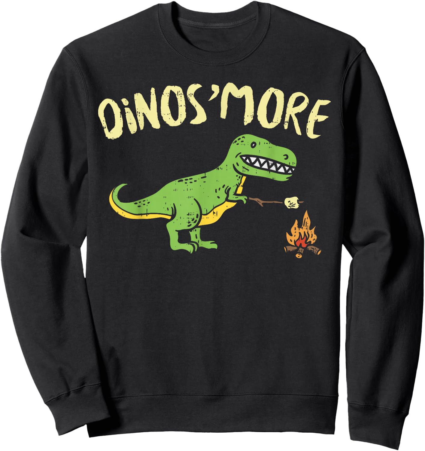 Dinosmore Funny Dino Smore Camping Dinosaur Camp Camper Gift Sweatshirt - Sweatshirt | Black